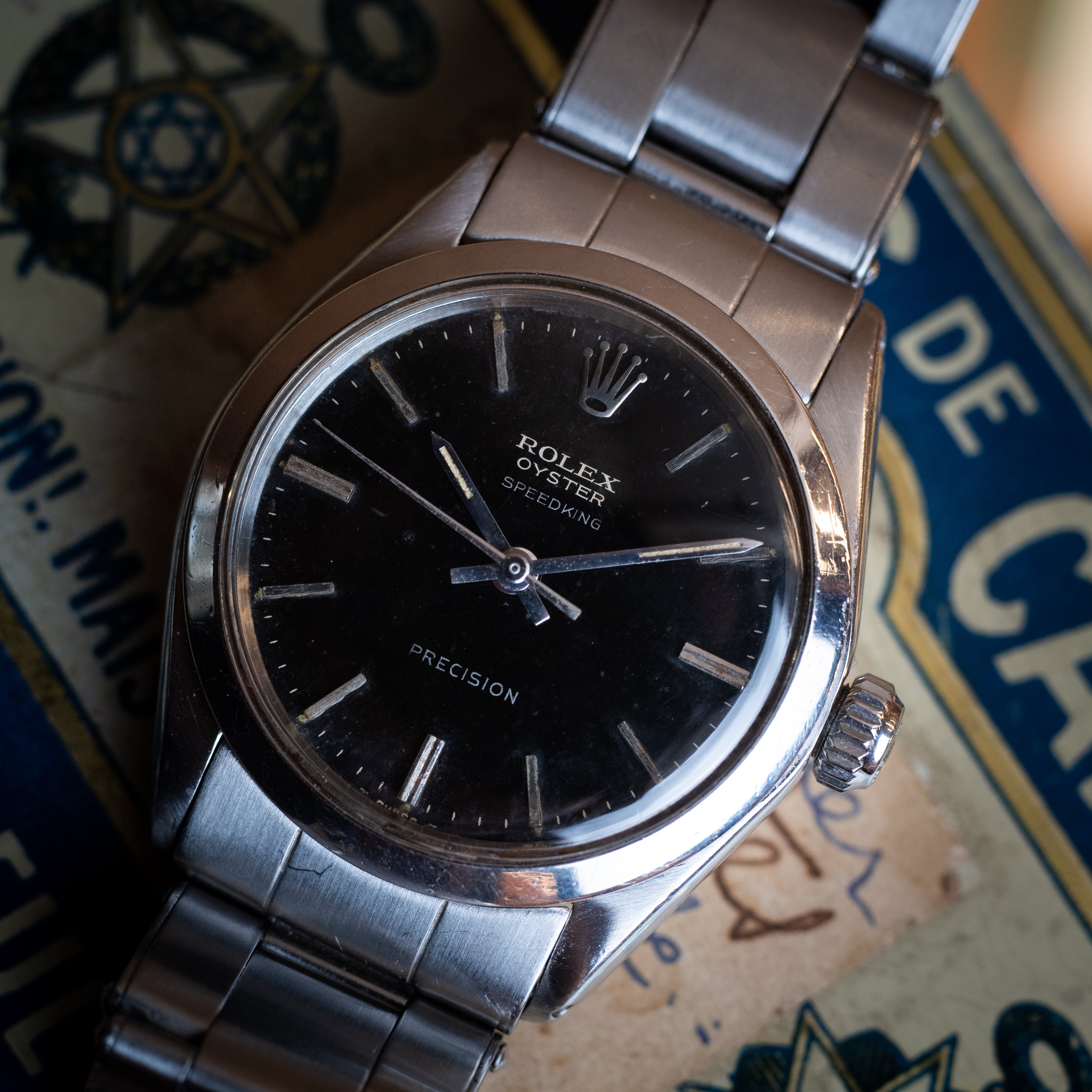 ロレックス スピードキング 1967年製 Ref.6430 ブラックミラーダイヤル 手巻き