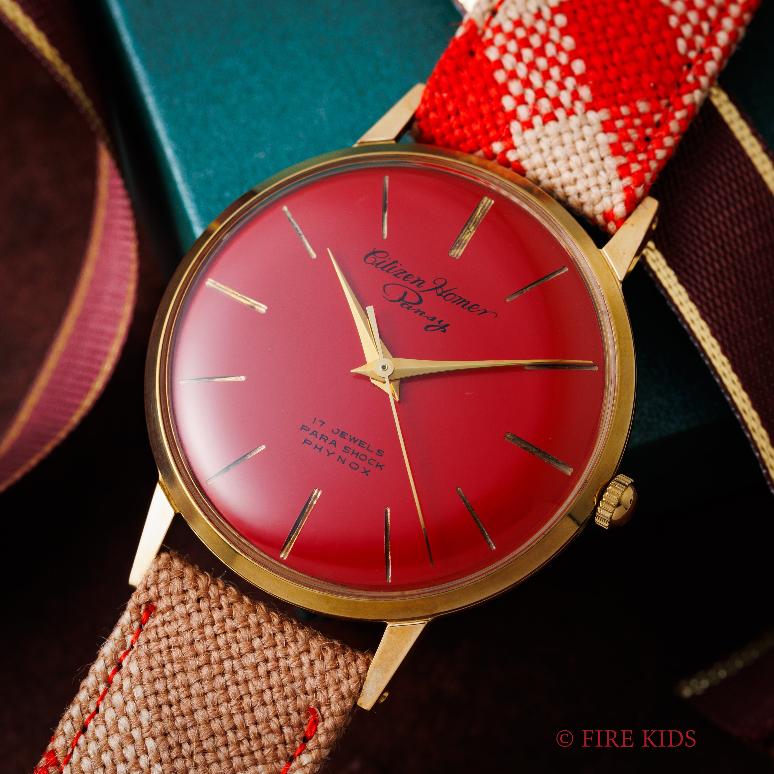 シチズン ホーマー パンジー 1961年製 C.G.Pケース レッドダイヤル 手巻