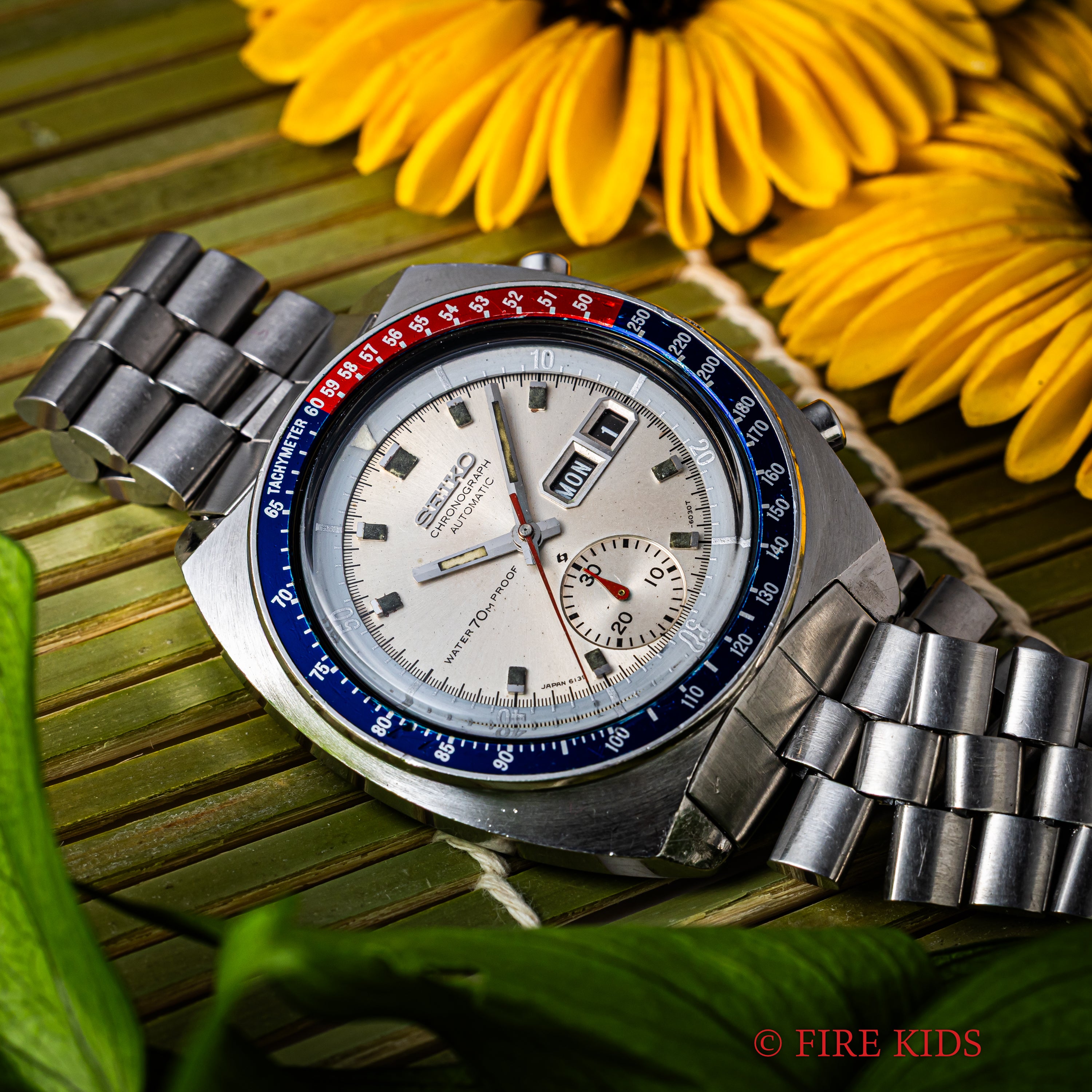 セイコー Ref.6139-6000 “ポーグ” シルバーダイヤル 自動巻クロノグラフ 純正ブレス付 1969年製