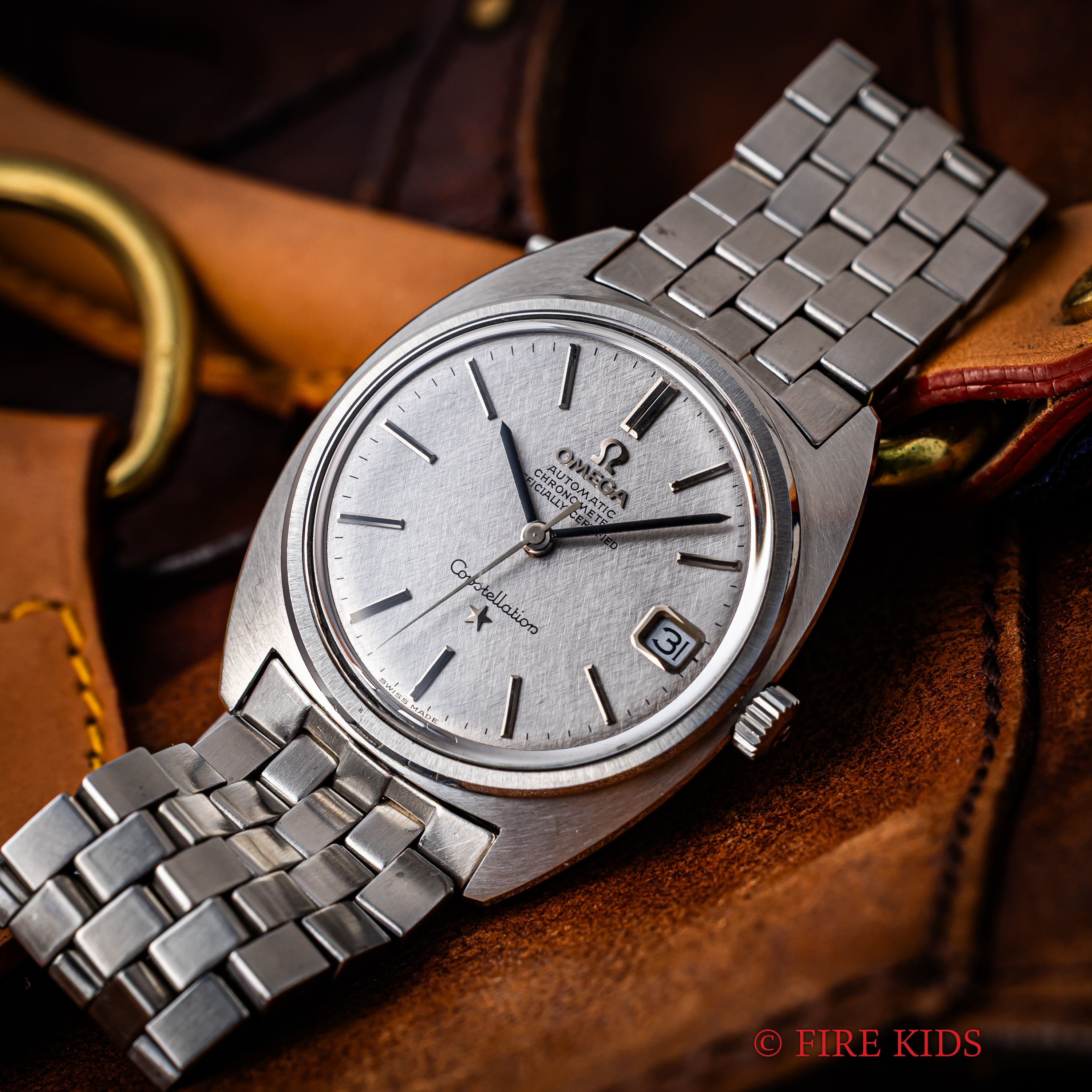 オメガ コンステレーション 1969年製 Ref.168.017 ジェンタ リネンダイヤル クロノメーター自動巻き 純正ブレス付き