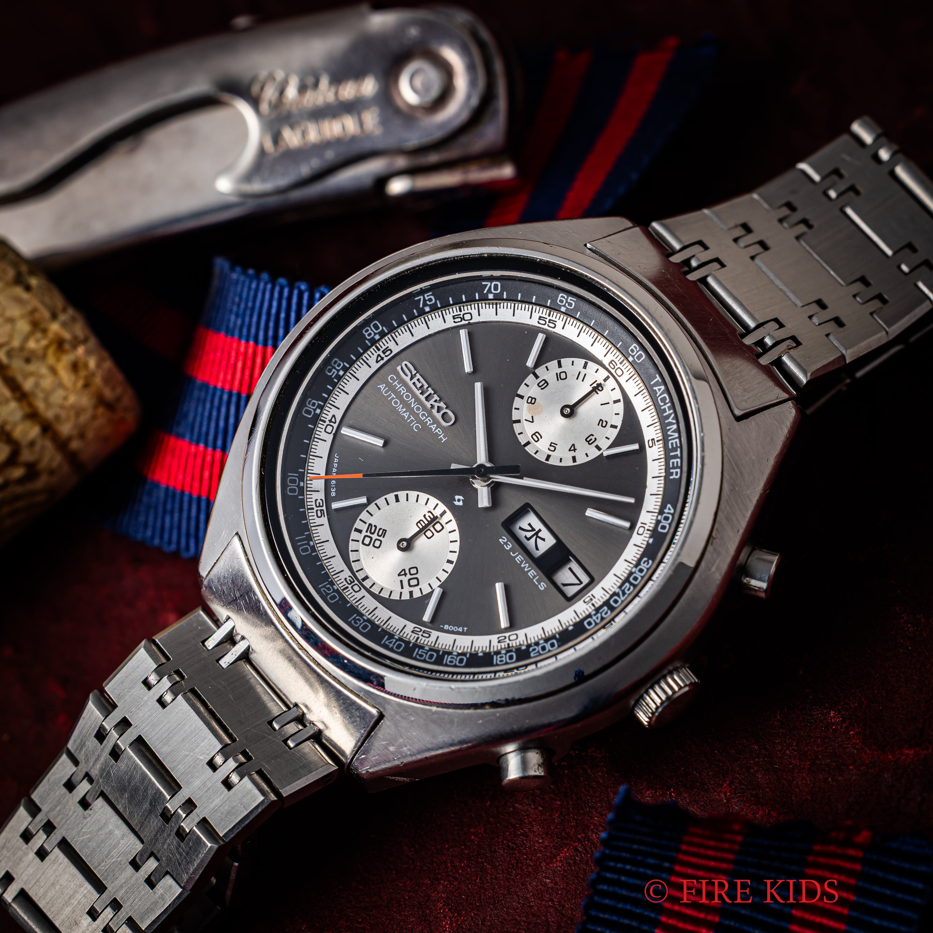 セイコー クロノグラフ 自動巻き 1975年製 Ref.6138-8001 Cal.6138B 逆パンダ