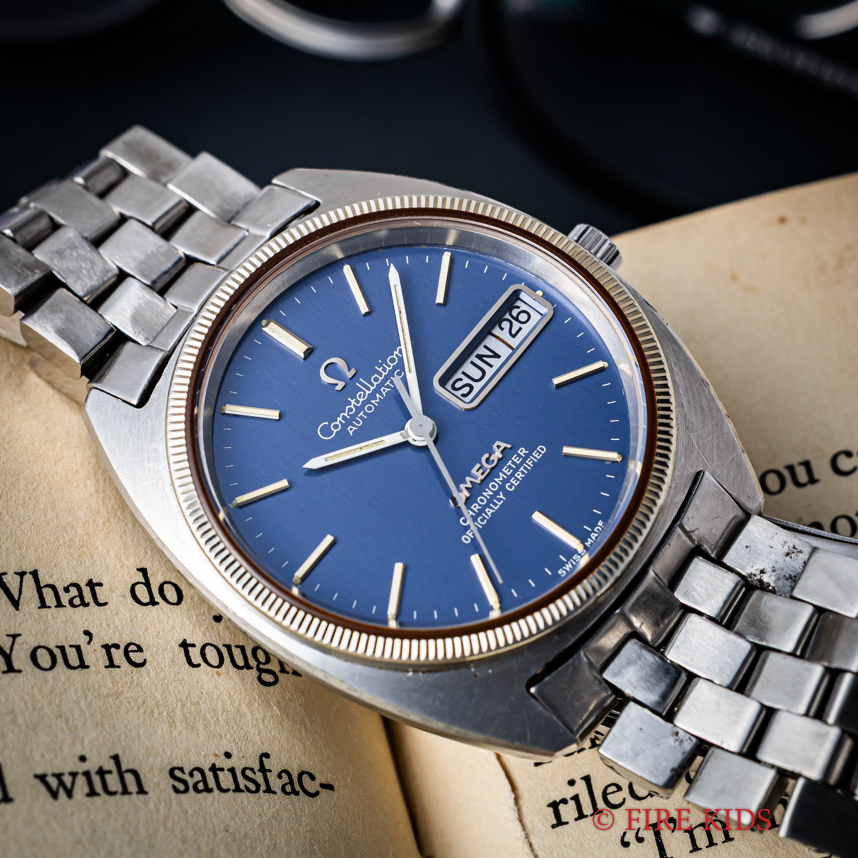 オメガ コンステレーション ネイビーダイヤル 1972年製 ジェンタデザイン後期型 ハイビート自動巻き 純正ブレス