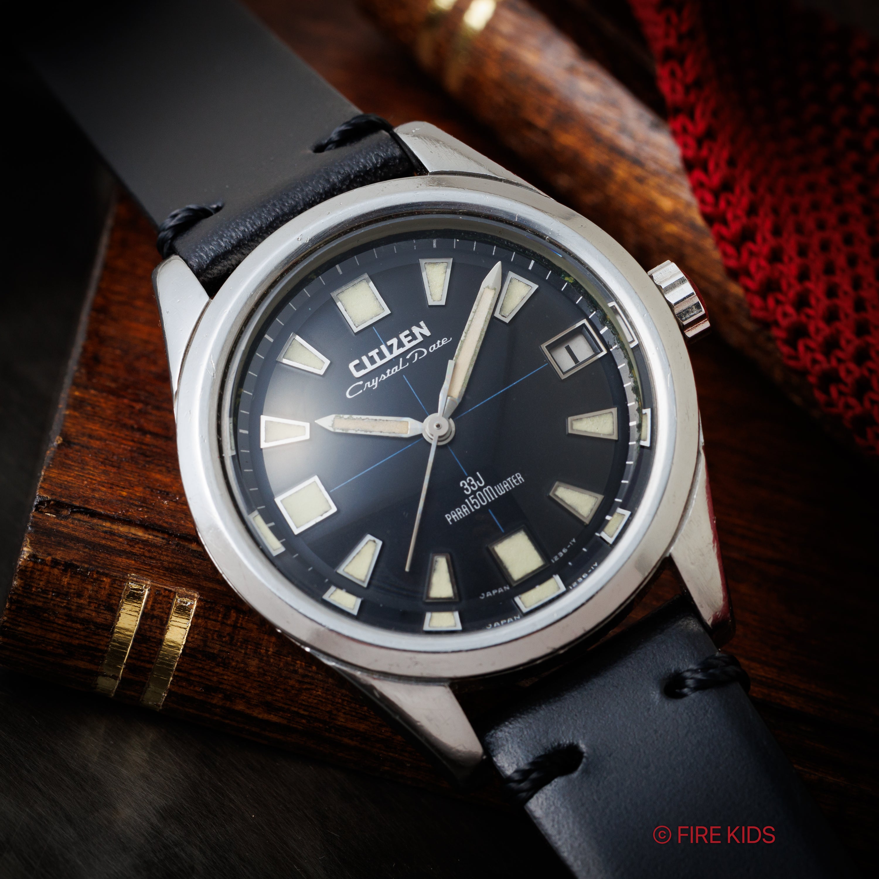 シチズン クリスタルデイト 150m防水  1967年製 Ref.52801-Y ブラックダイヤル