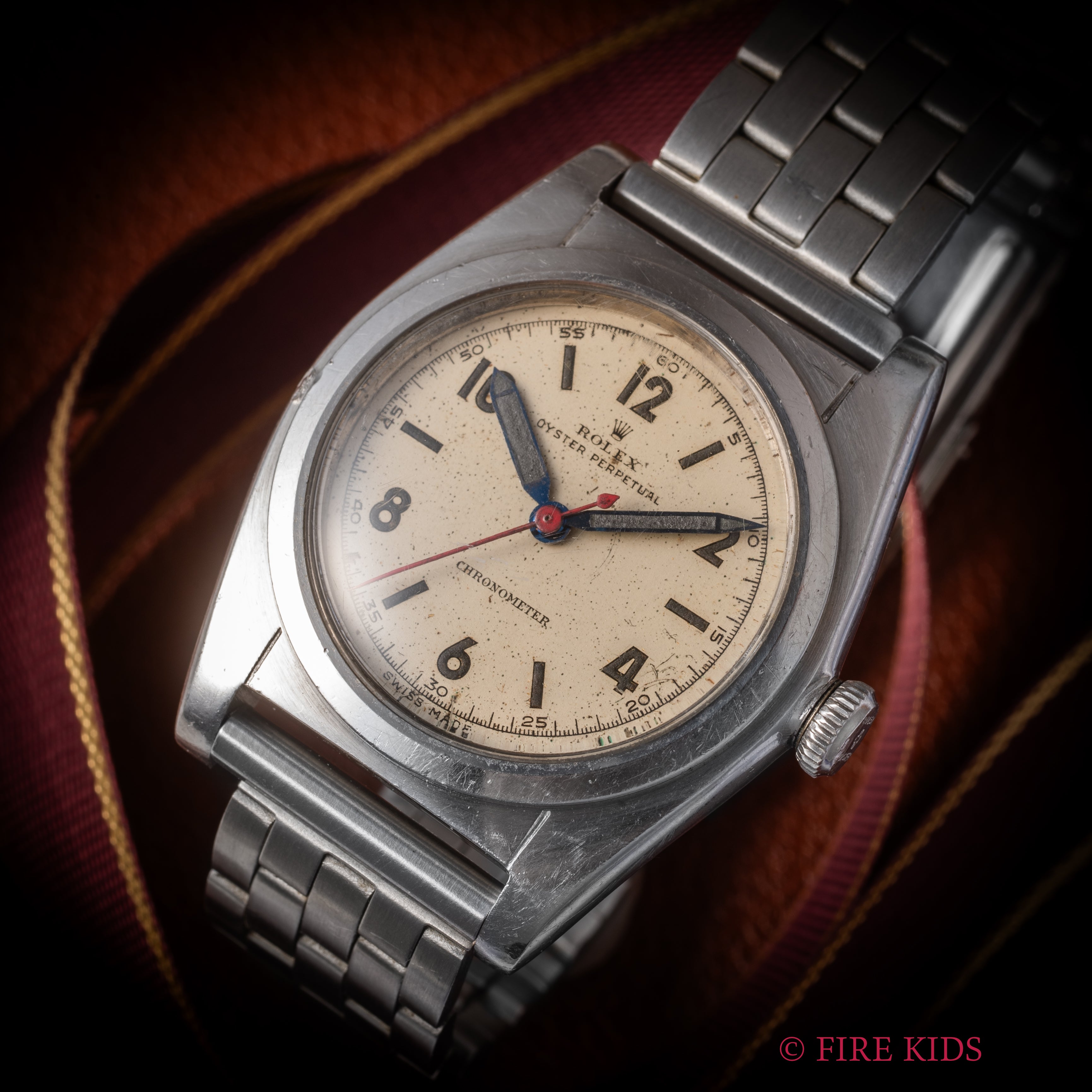 ロレックス バブルバック 1945年製 飛びアラビアダイヤル Ref.2940 純正バックル社外ブレス