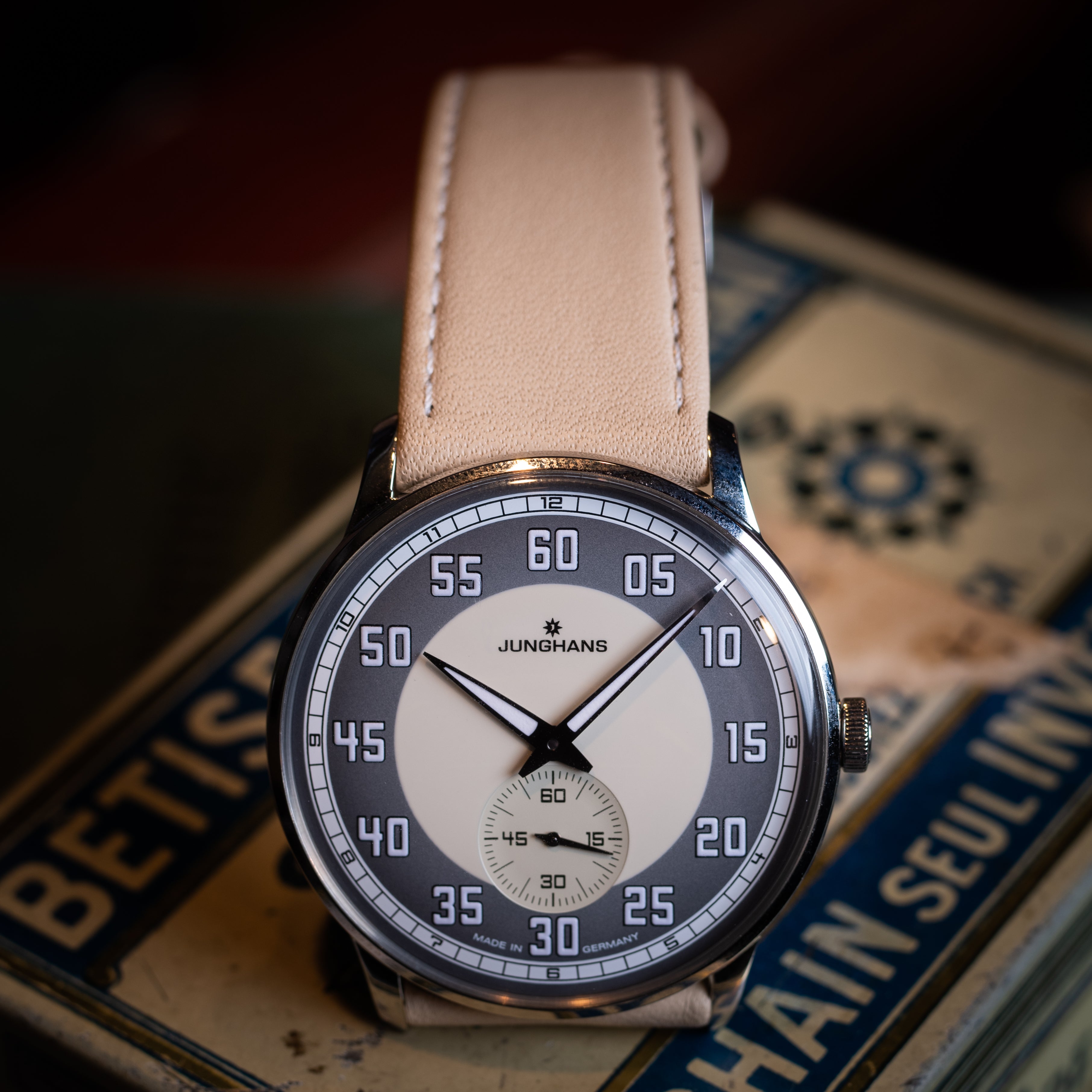 ユンハンス マイスタードライバー ハンドワインド ツートンダイヤル 2000年代 裏スケルトン