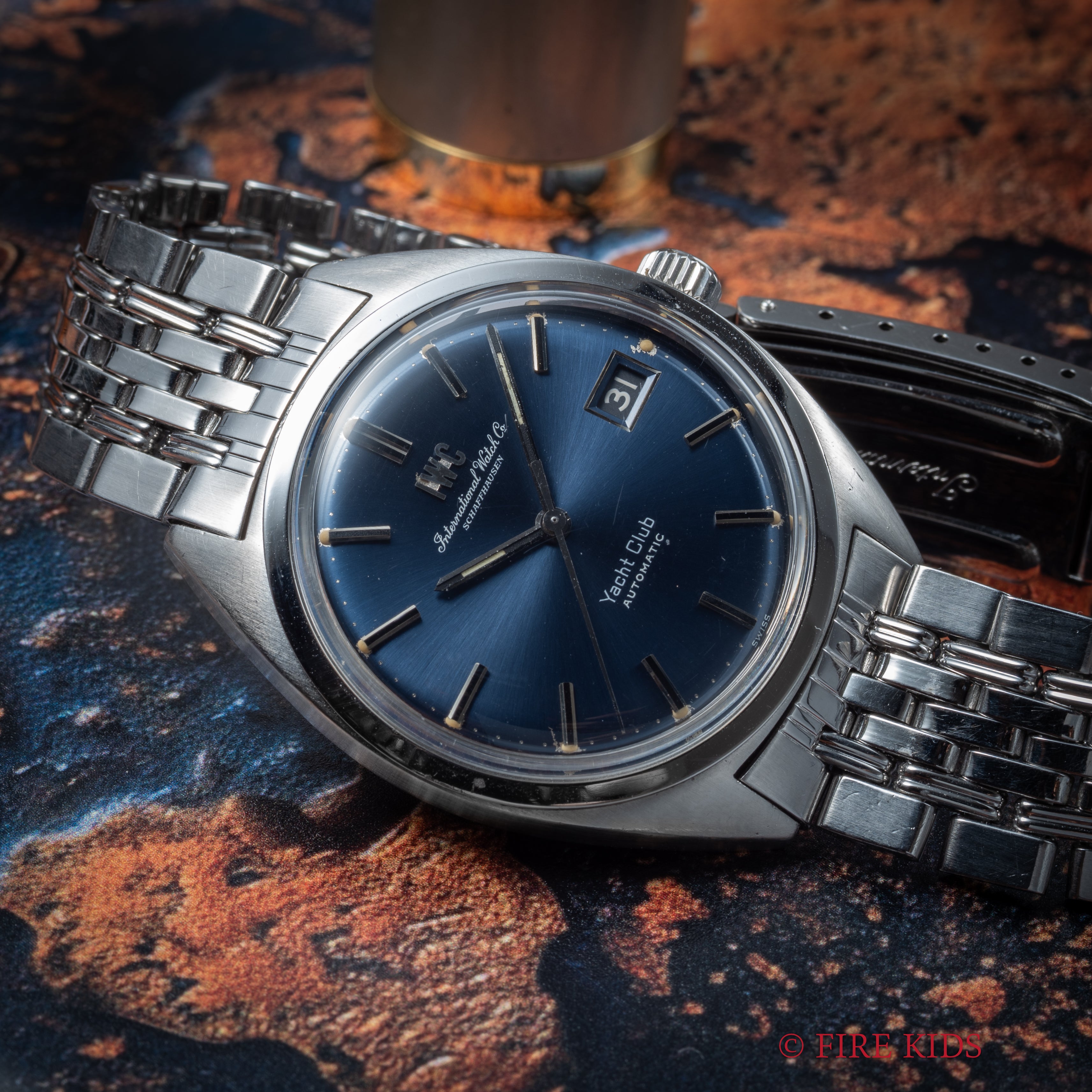 IWC ヨットクラブ 1968年製 ブルーダイヤル Cal.8541 ペラトン式自動巻き 純正ジュビリーブレス