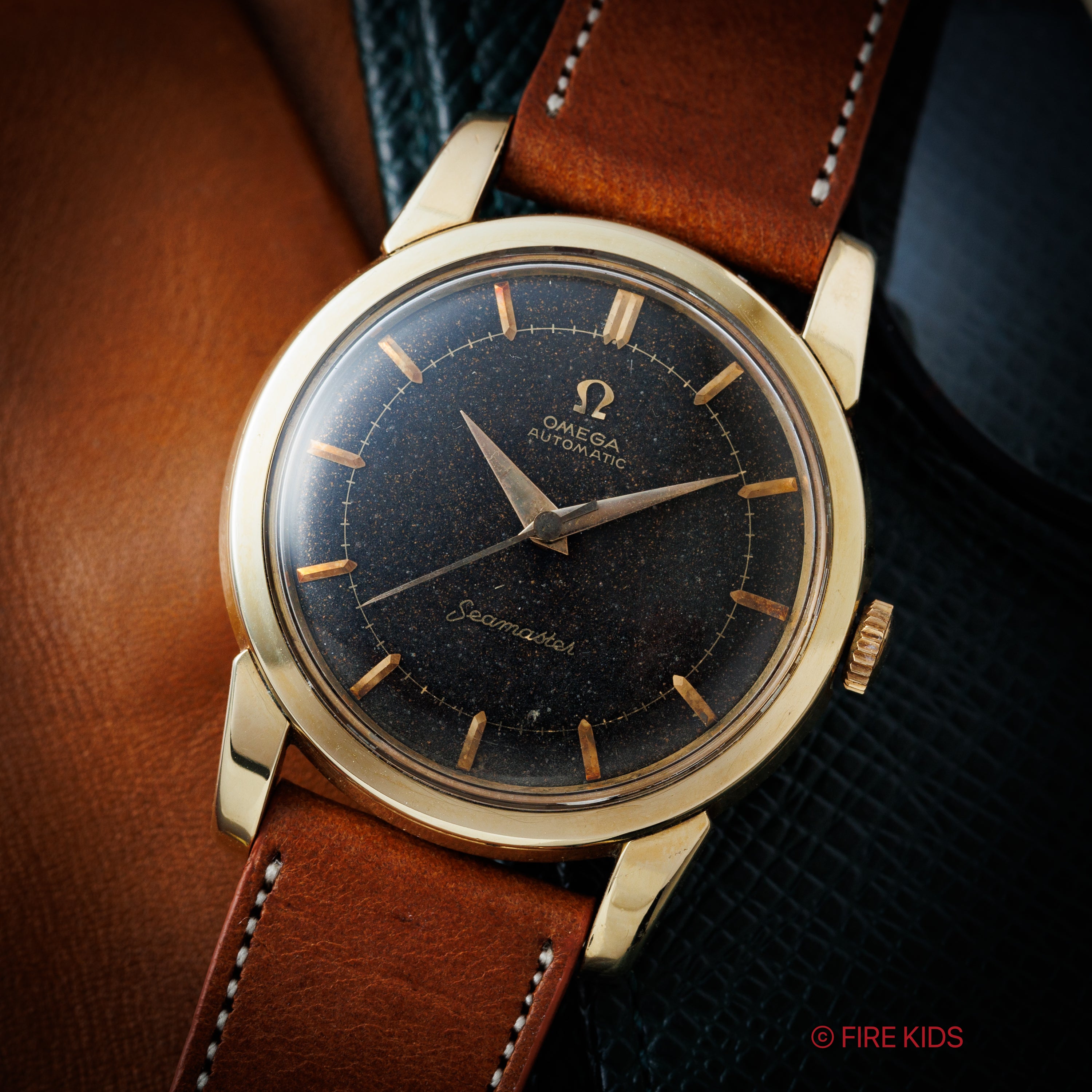 オメガ シーマスター トロピカルダイヤル 1956年製 自動巻 トップゴールドケース  Cal.501