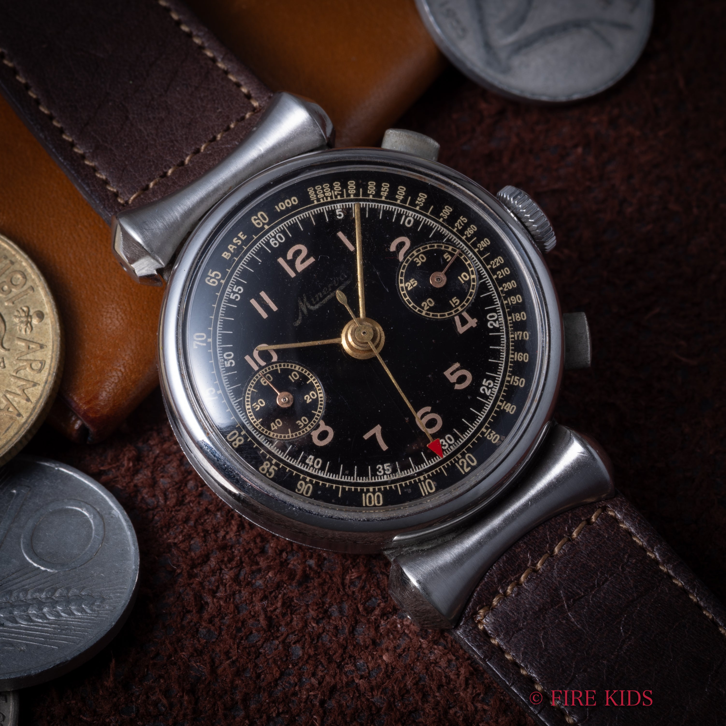 ミネルバ 2レジスタークロノグラフ 手巻き 1940年代 Cal.13-20CH