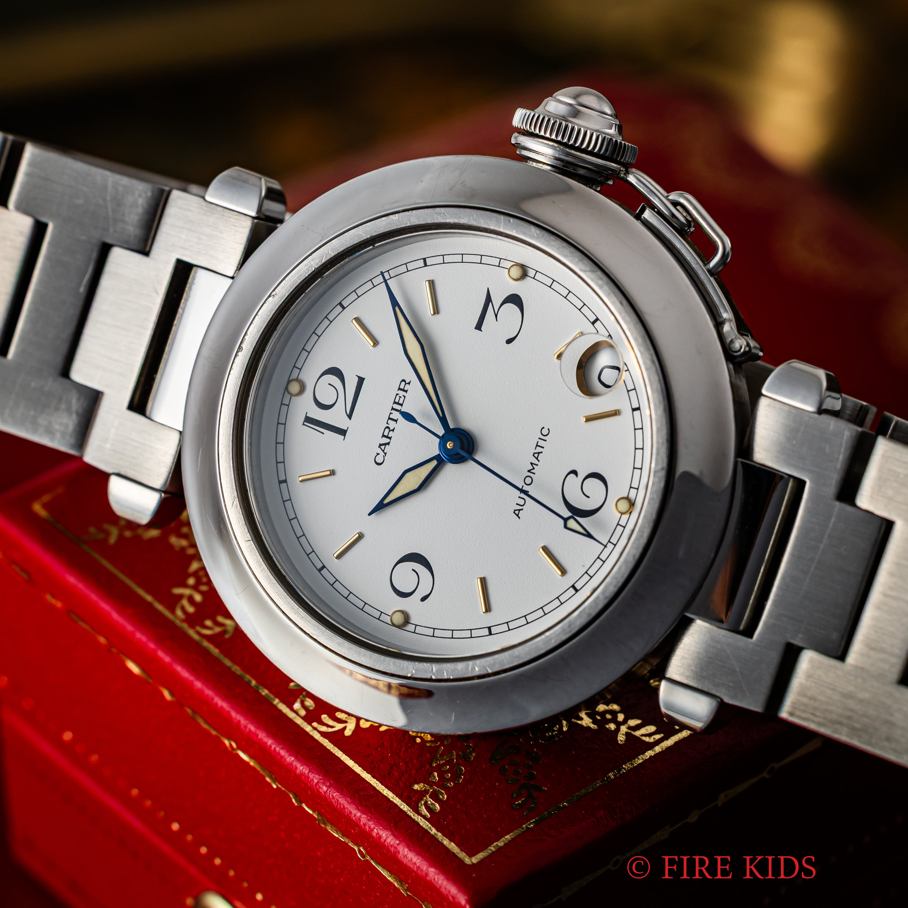 カルティエ パシャC 1990年代製 Ref.2324 ホワイトダイヤル トリチウム夜光 箱付き