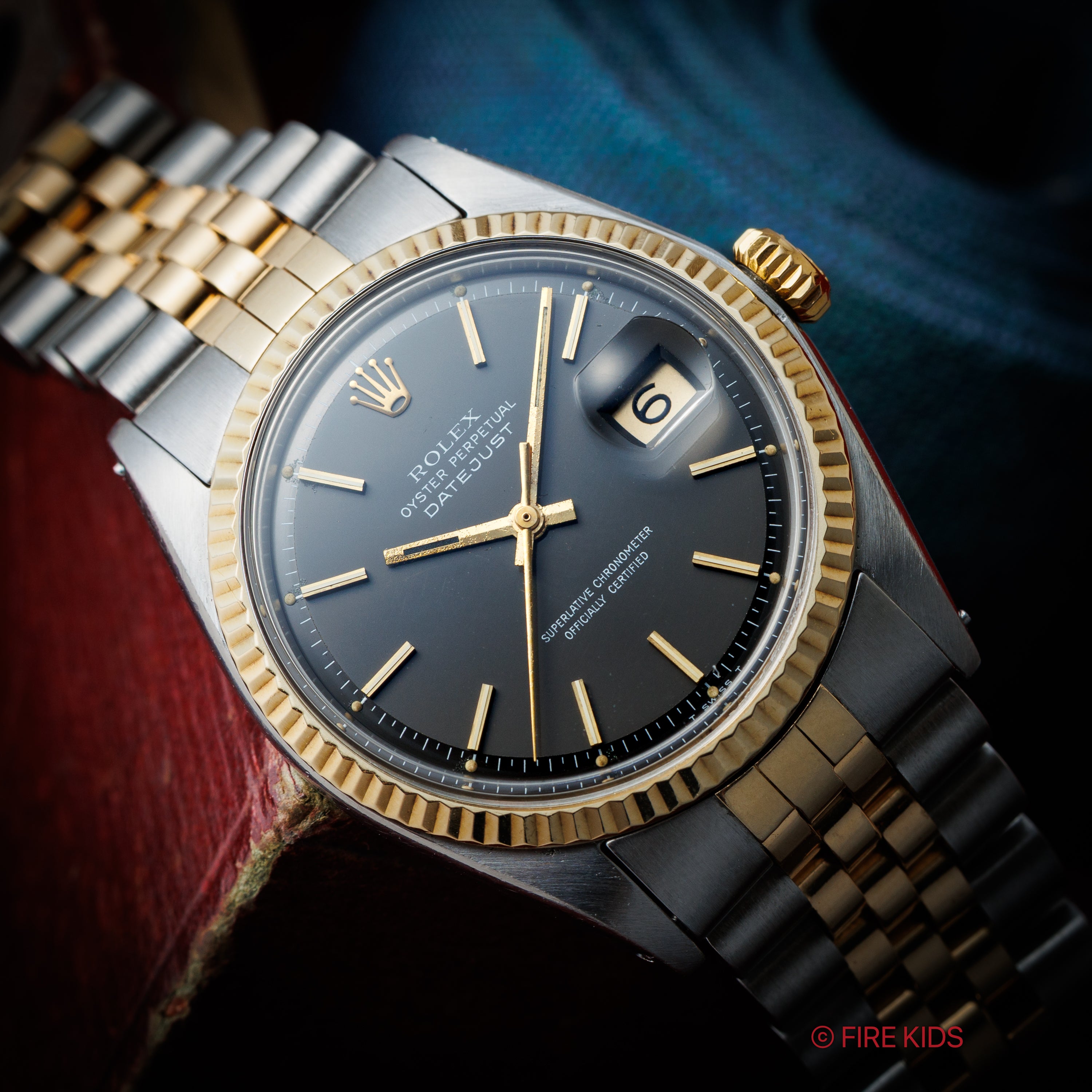 ロレックス デイトジャスト コンビ 1970年製 Ref.1601/3 グレーダイヤル 純正コンビブレス