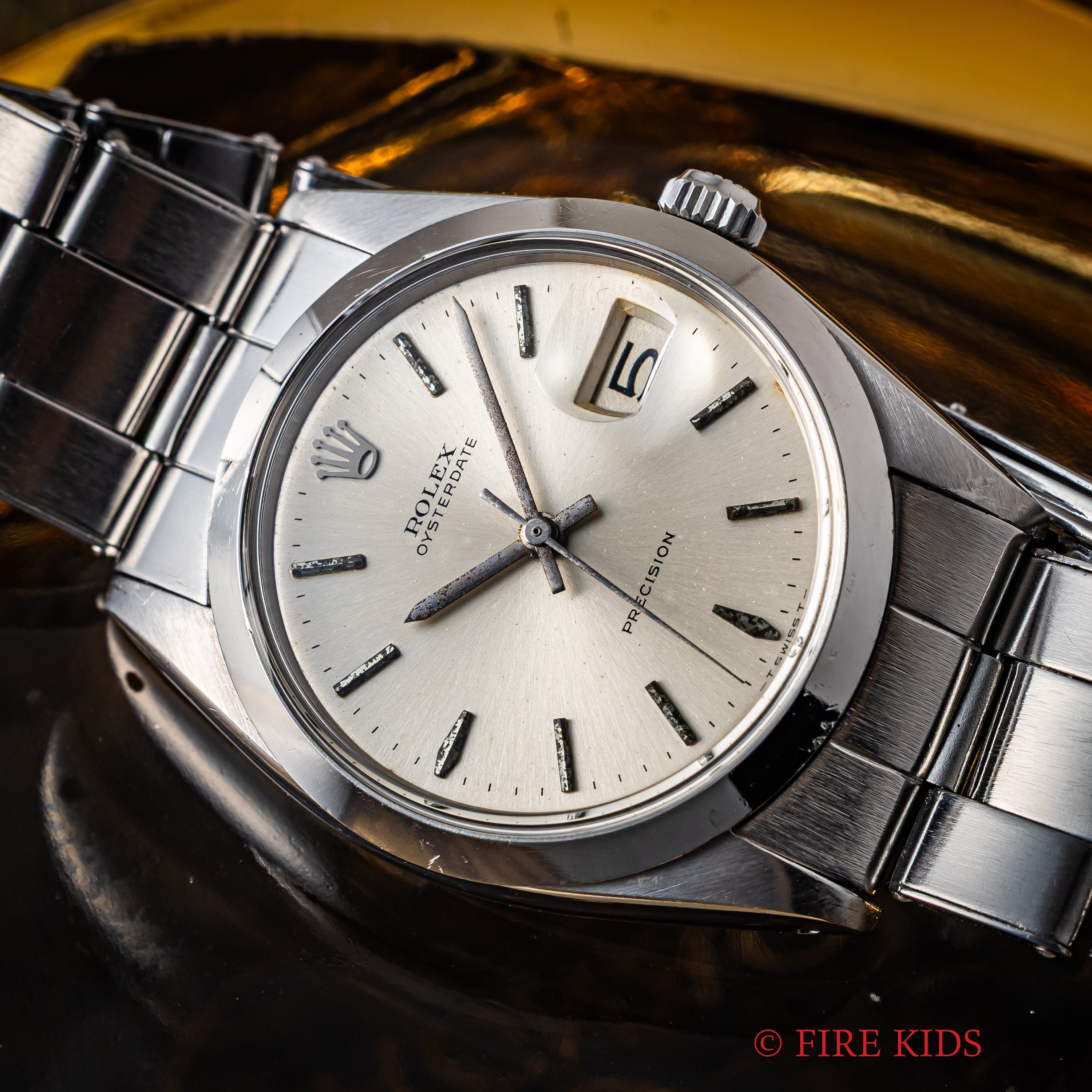 ロレックス オイスターデイト 1967年製 Ref.6694 シルバーダイヤル ブレス付き 手巻き　箱、ギャラ、タグ付き