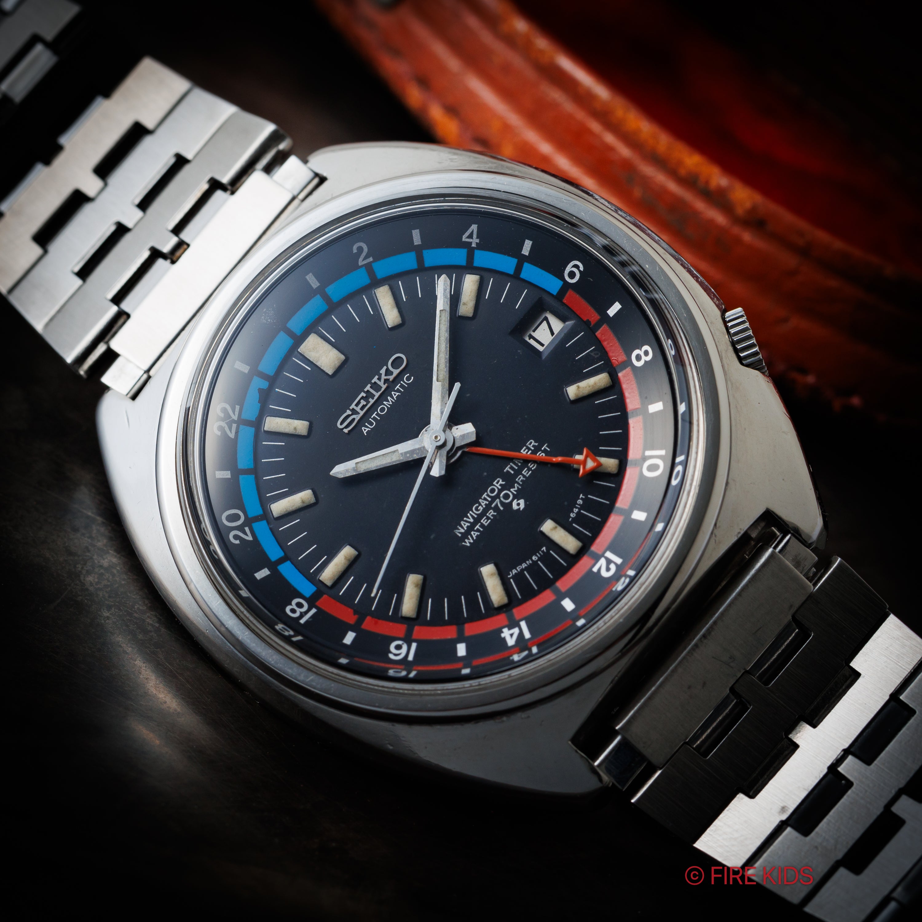 セイコー ナビゲータータイマー 自動巻き 1973年製 Ref.6117-6410 社外ブレス＋純正バックル