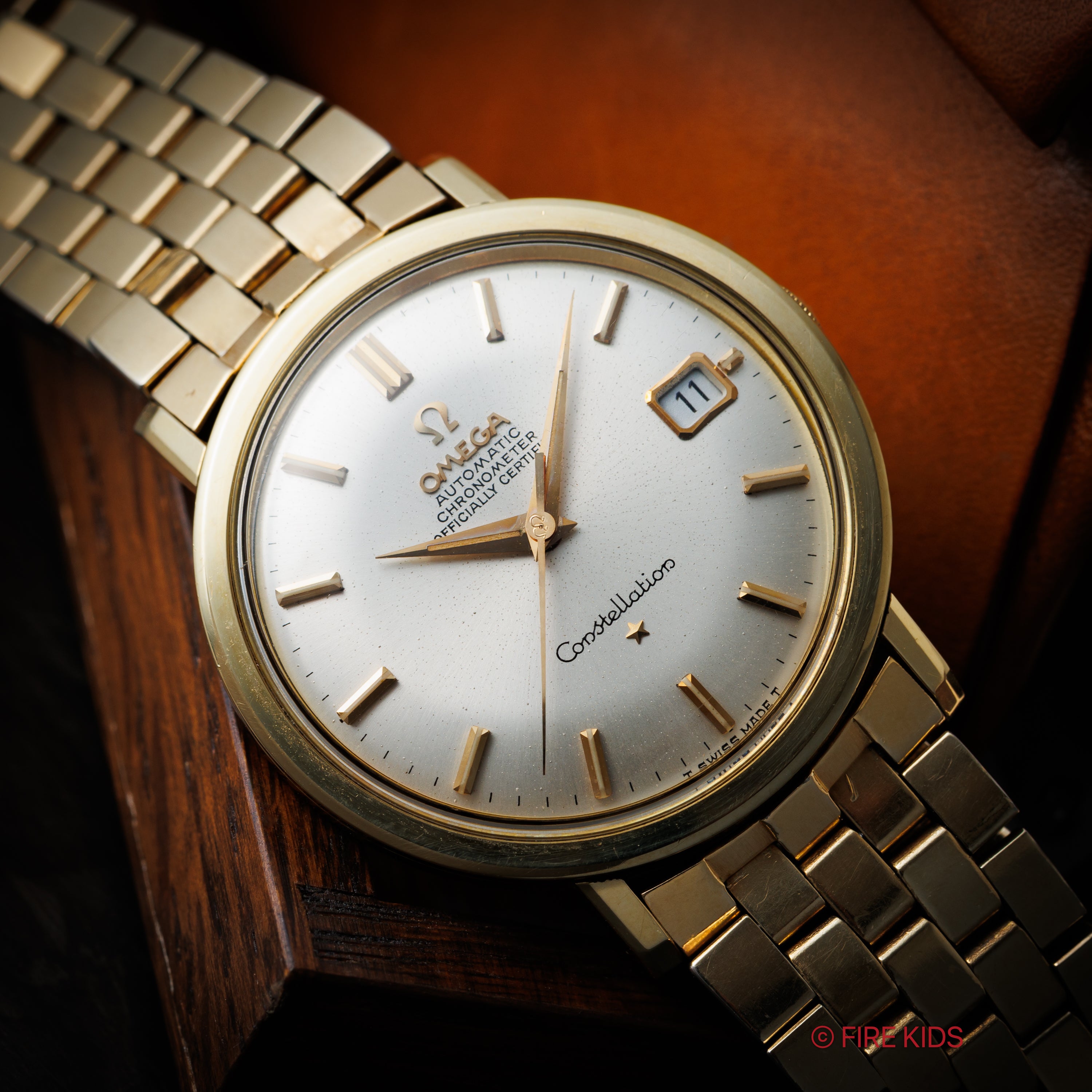 オメガ コンステレーション ラウンドケース トップゴールド 自動巻き 1966年製 Ref.168.004 純正ブレス付き