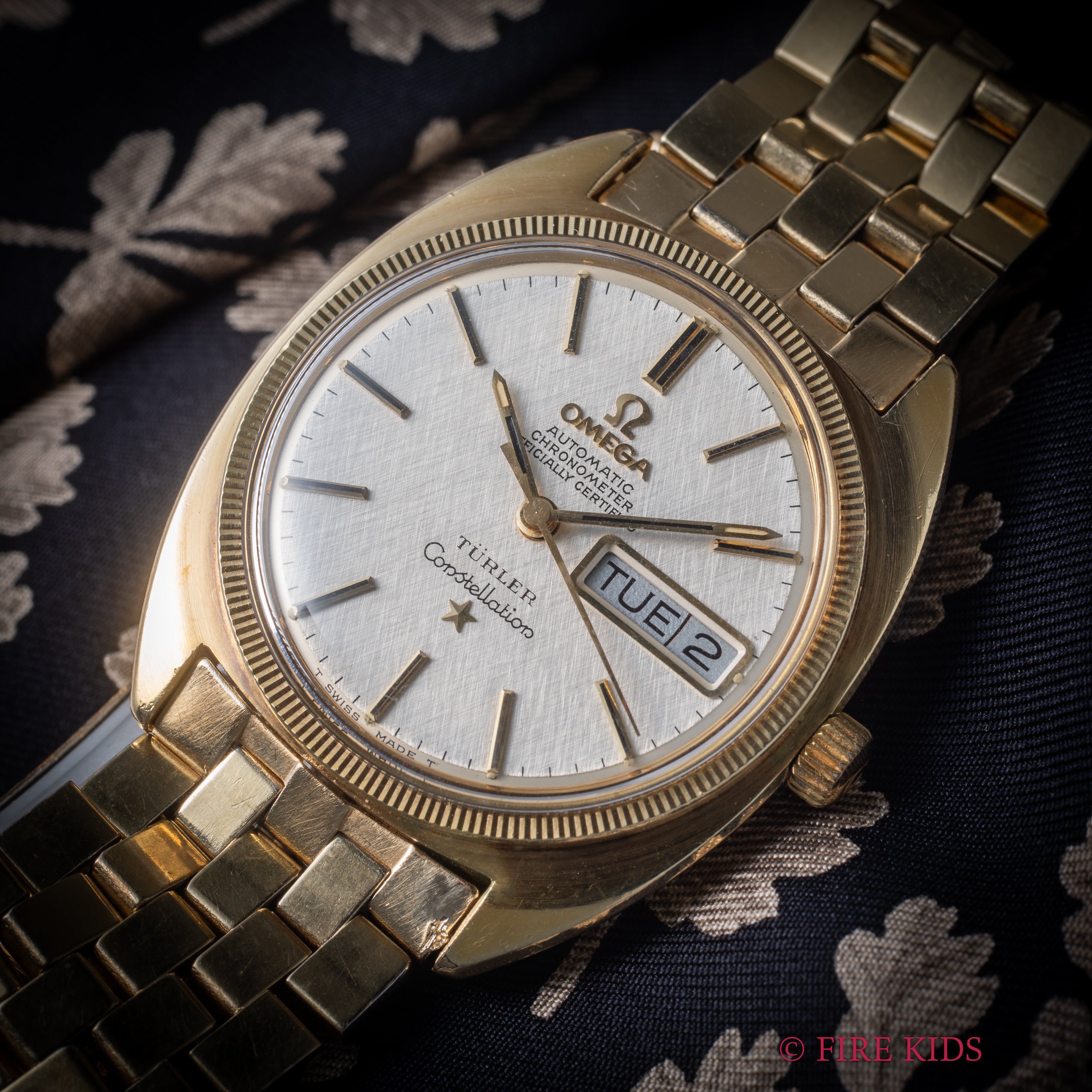 オメガ コンステレーション TURLERダブルネーム ジェンタ前期型 トップゴールドケース 1968年製 自動巻クロノメーターリネンダイヤル Ref.168.029 純正ブレス