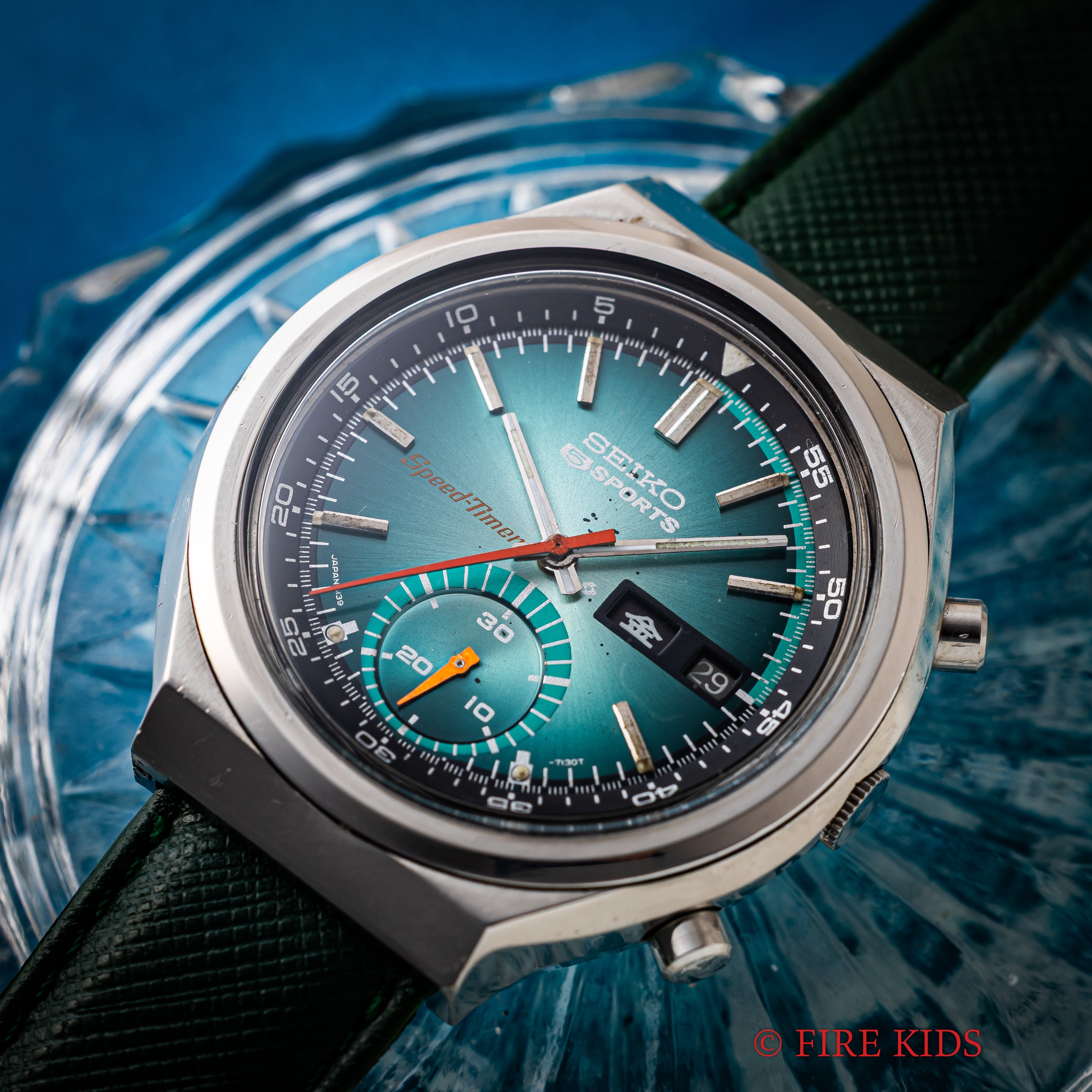 セイコー 5スポーツ 1974年製 Ref.6139-7060 自動巻クロノグラフ グリーンダイヤル インナー回転ベゼル