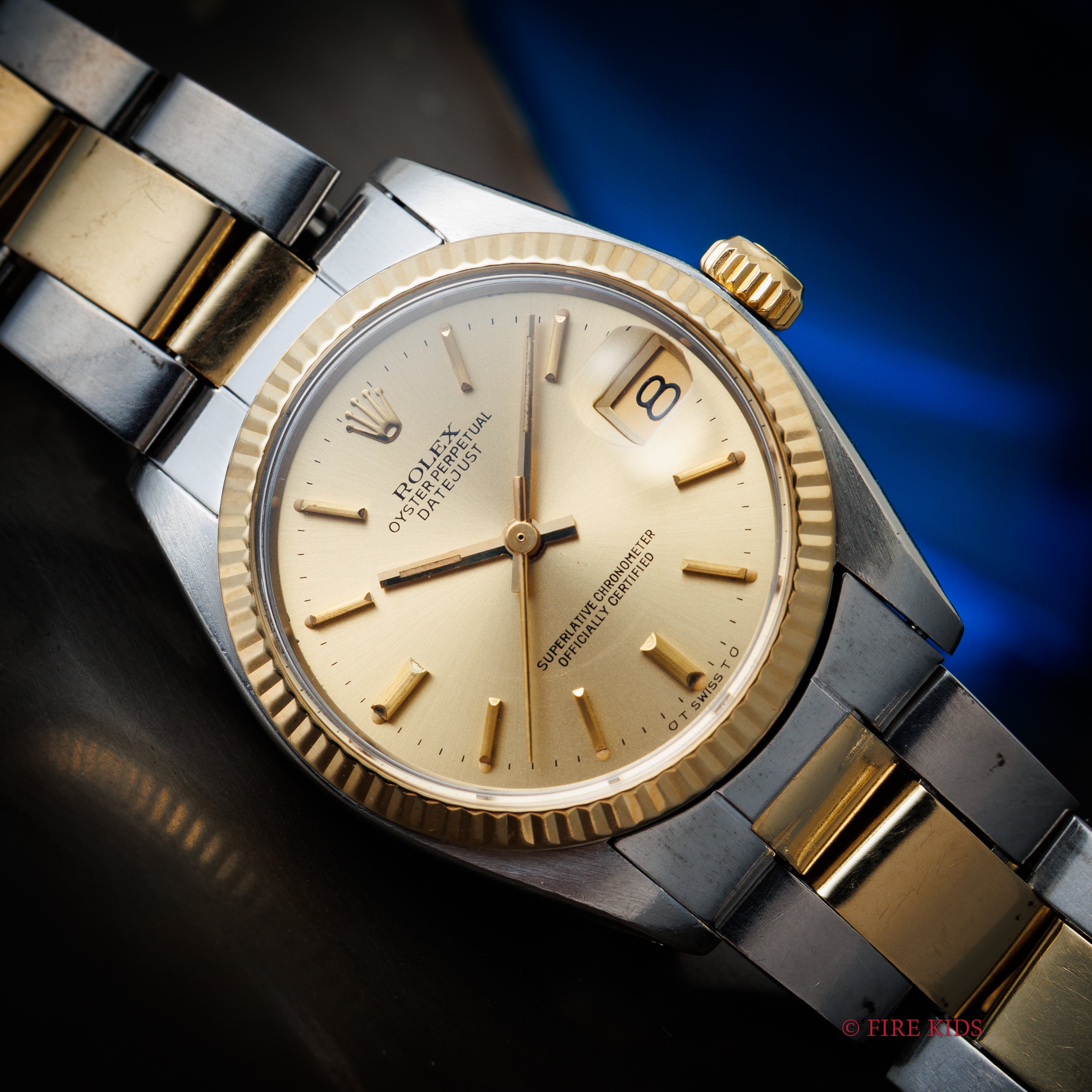 ロレックス デイトジャスト31 コンビ 1974年製 Ref.6827 シグマダイヤル 純正3連コンビオイスターブレス