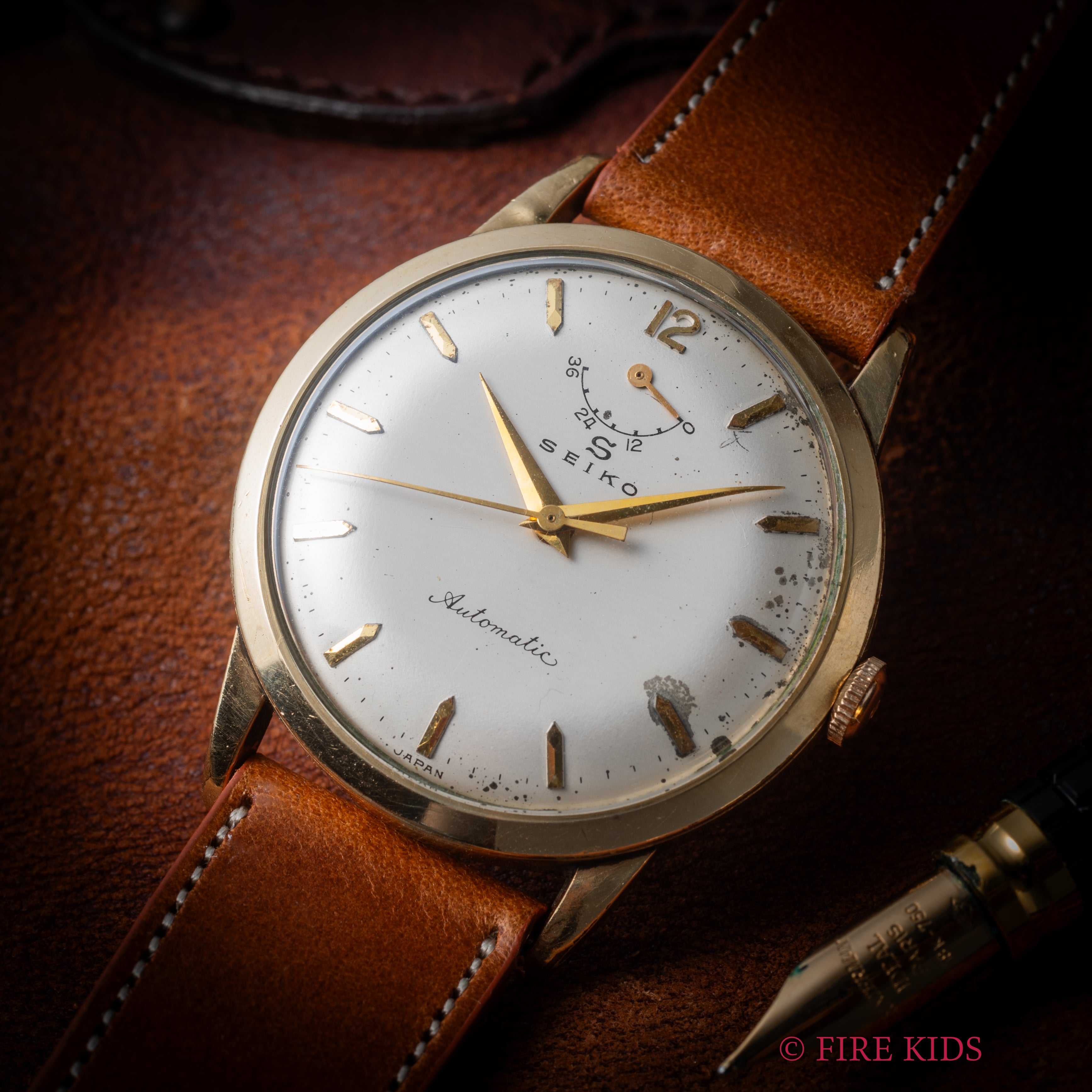 セイコー 国産自動巻きファーストモデル インジケーター 1957年製 Ref.14040 14金張り