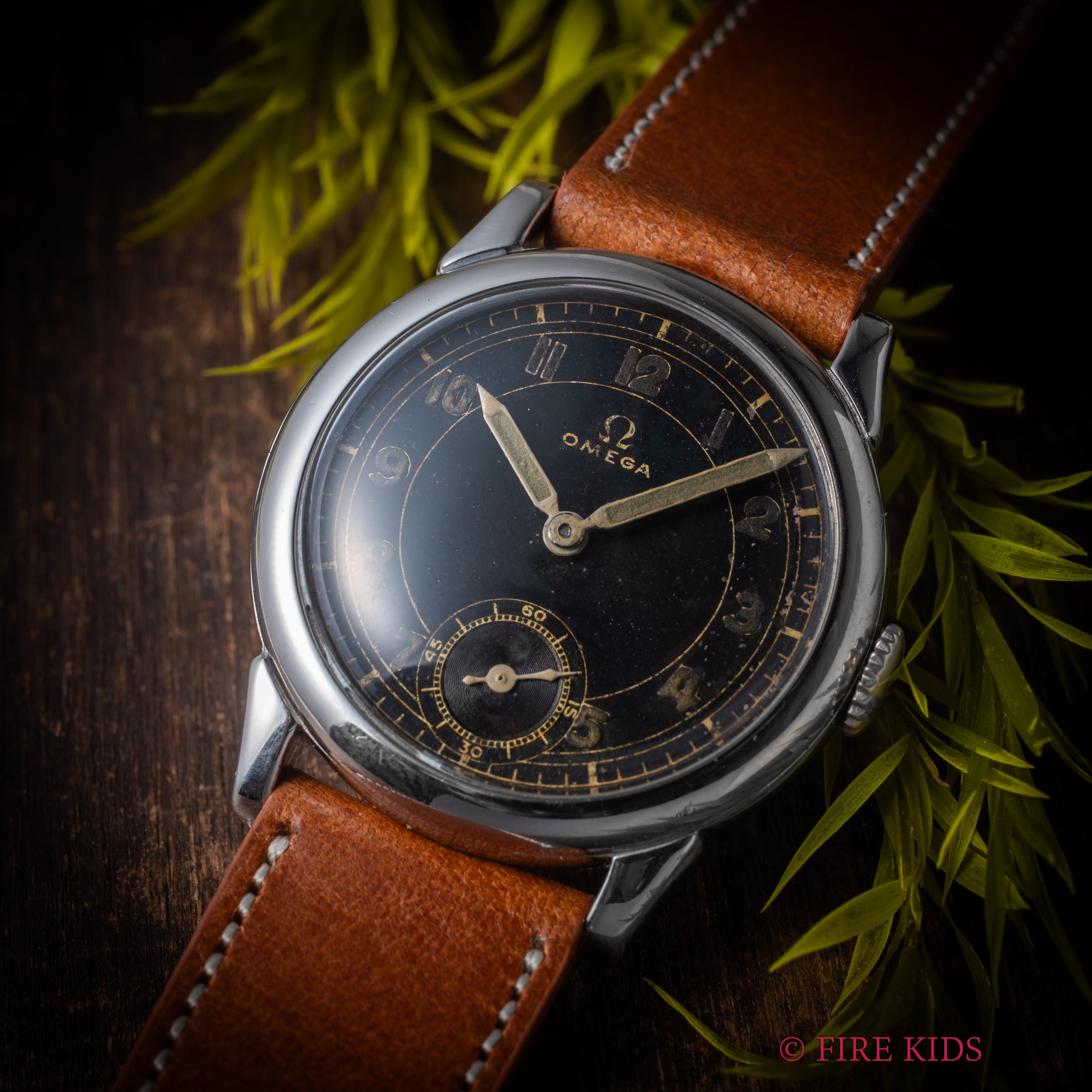 オメガ ブラックアラビアダイヤル スモセコ 1930年代製 手巻 Cal.26.5SOBT2