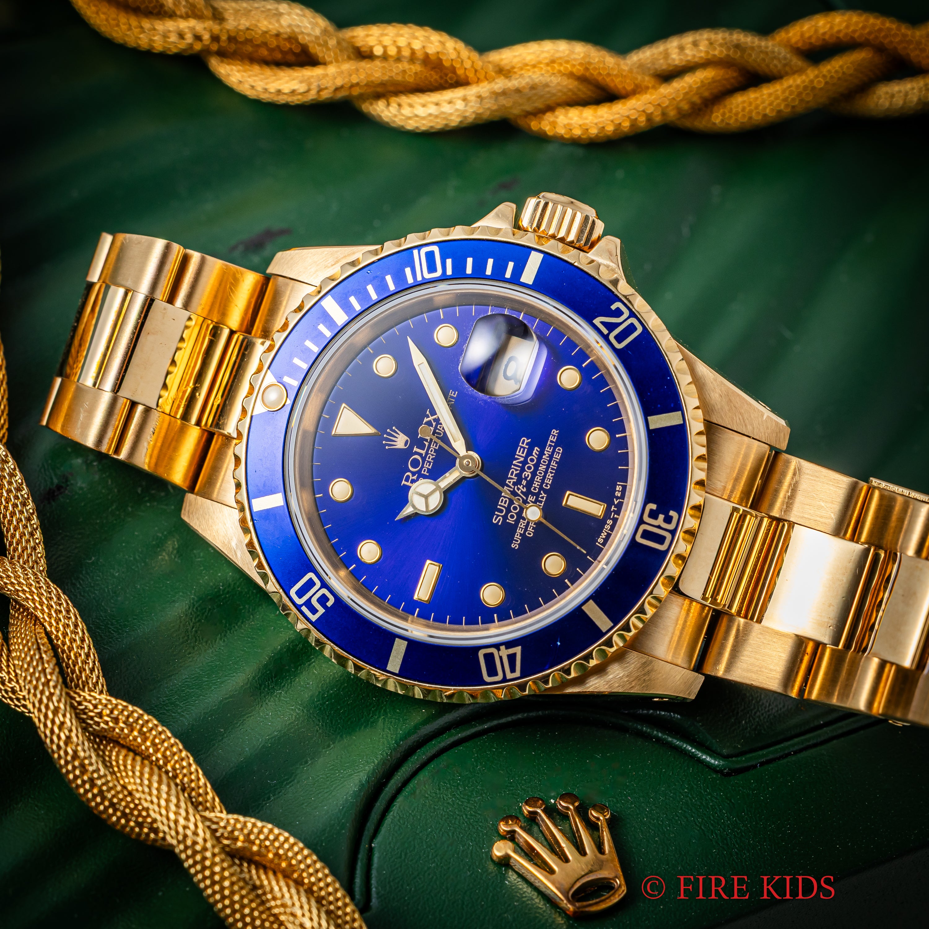 ロレックス 青サブマリーナー 1990~1991年製 18金無垢 Ref.16618 青サブ バイオレット 箱付き