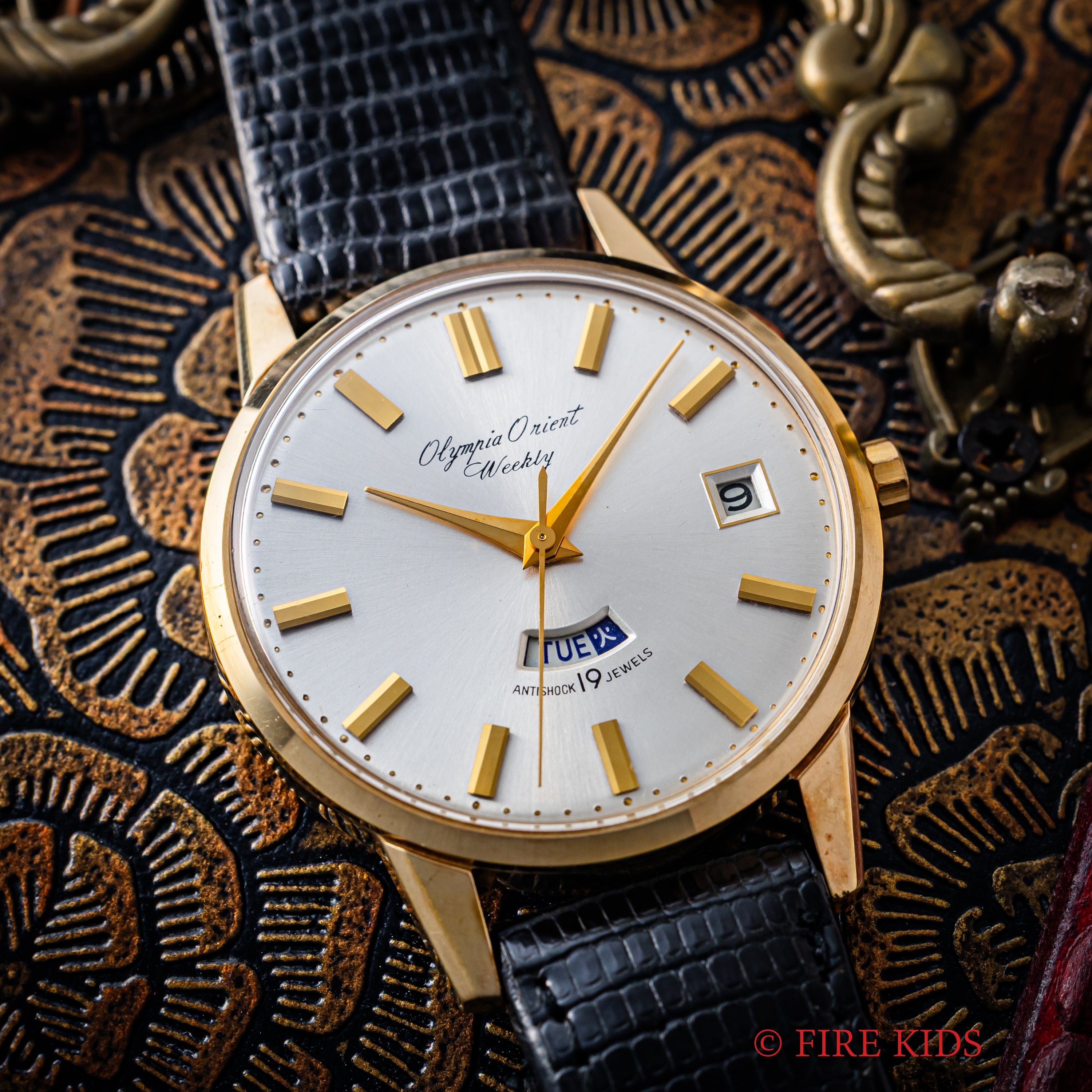 オリエント オリンピア オリエント ウィークリー 1960年代製 金張り デイデイト 美品 純正尾錠付き