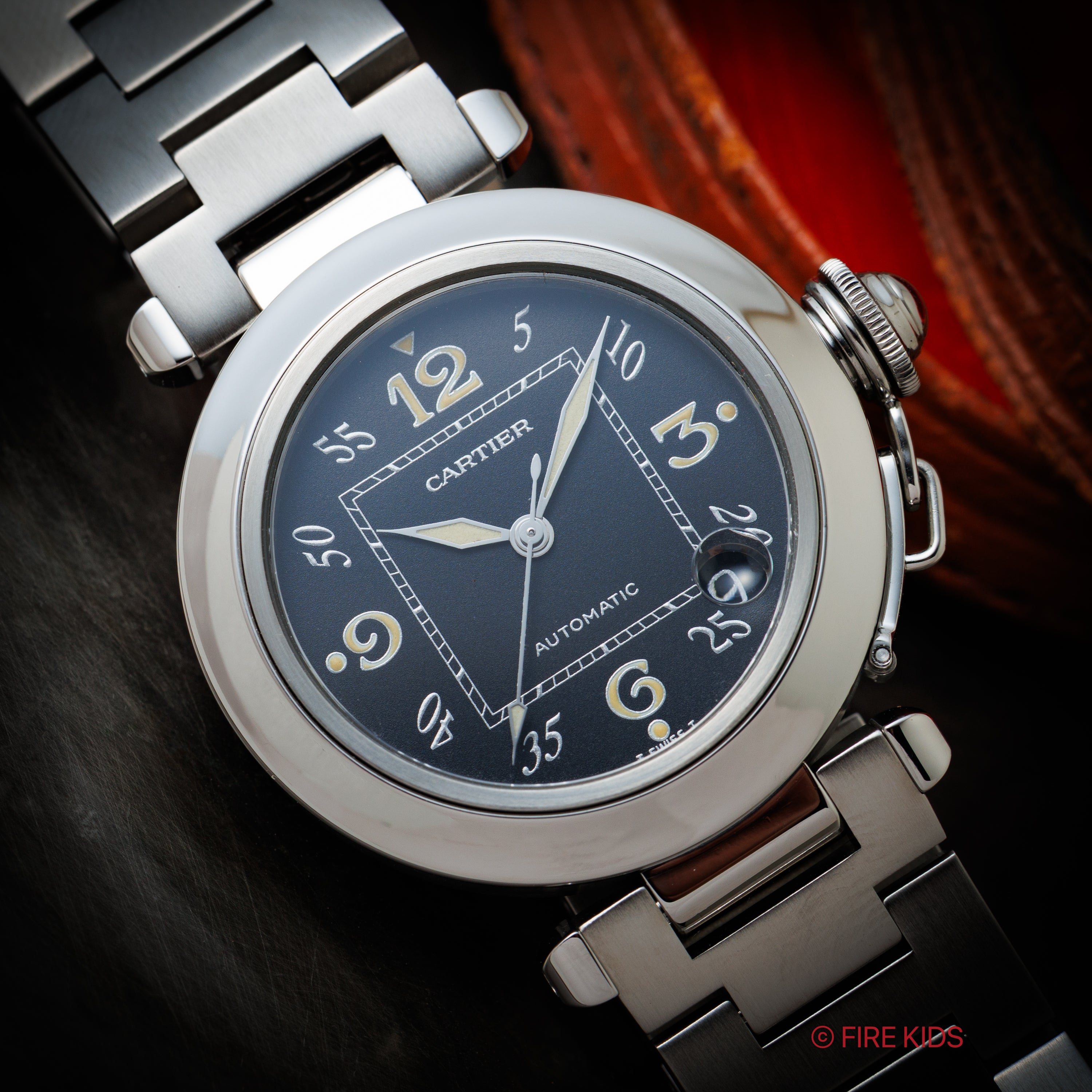 カルティエ パシャC オートマチック ブラックダイヤル 1990年代製  トリチウム