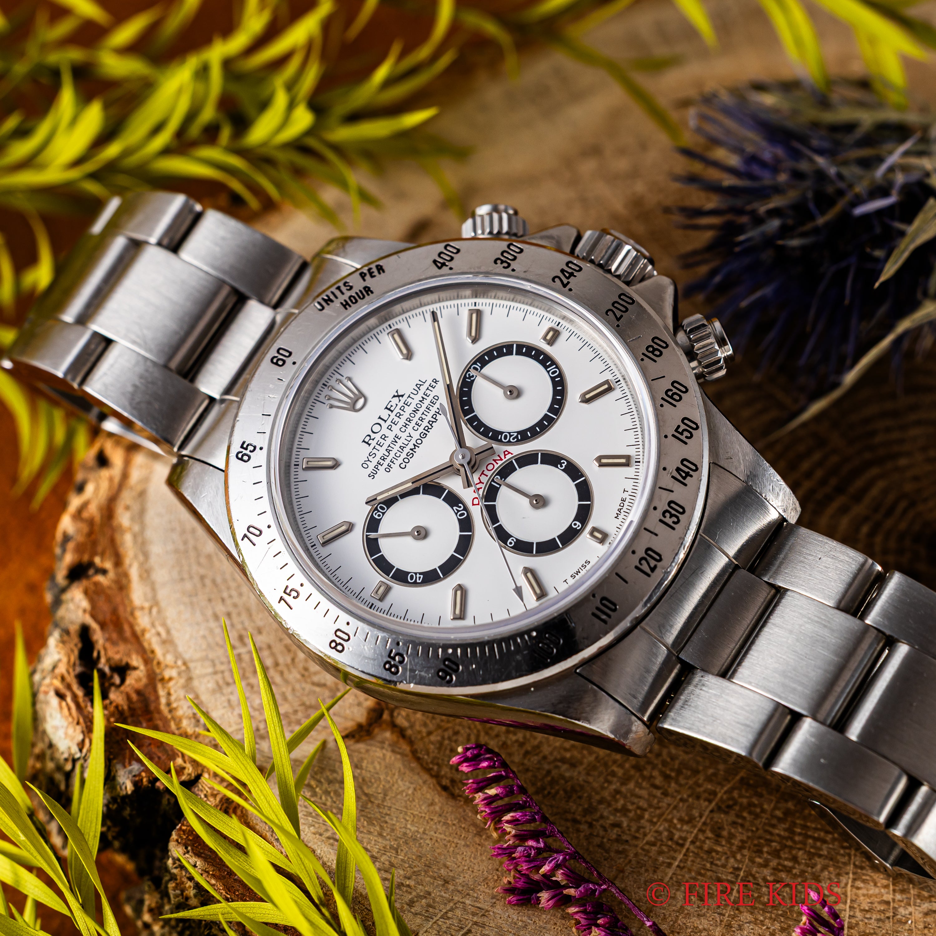 ロレックス デイトナ 1991年製 Ref.16520 ホワイト 逆6ダイヤル シングルバックル オールトリチウム メーカーサービスカード付