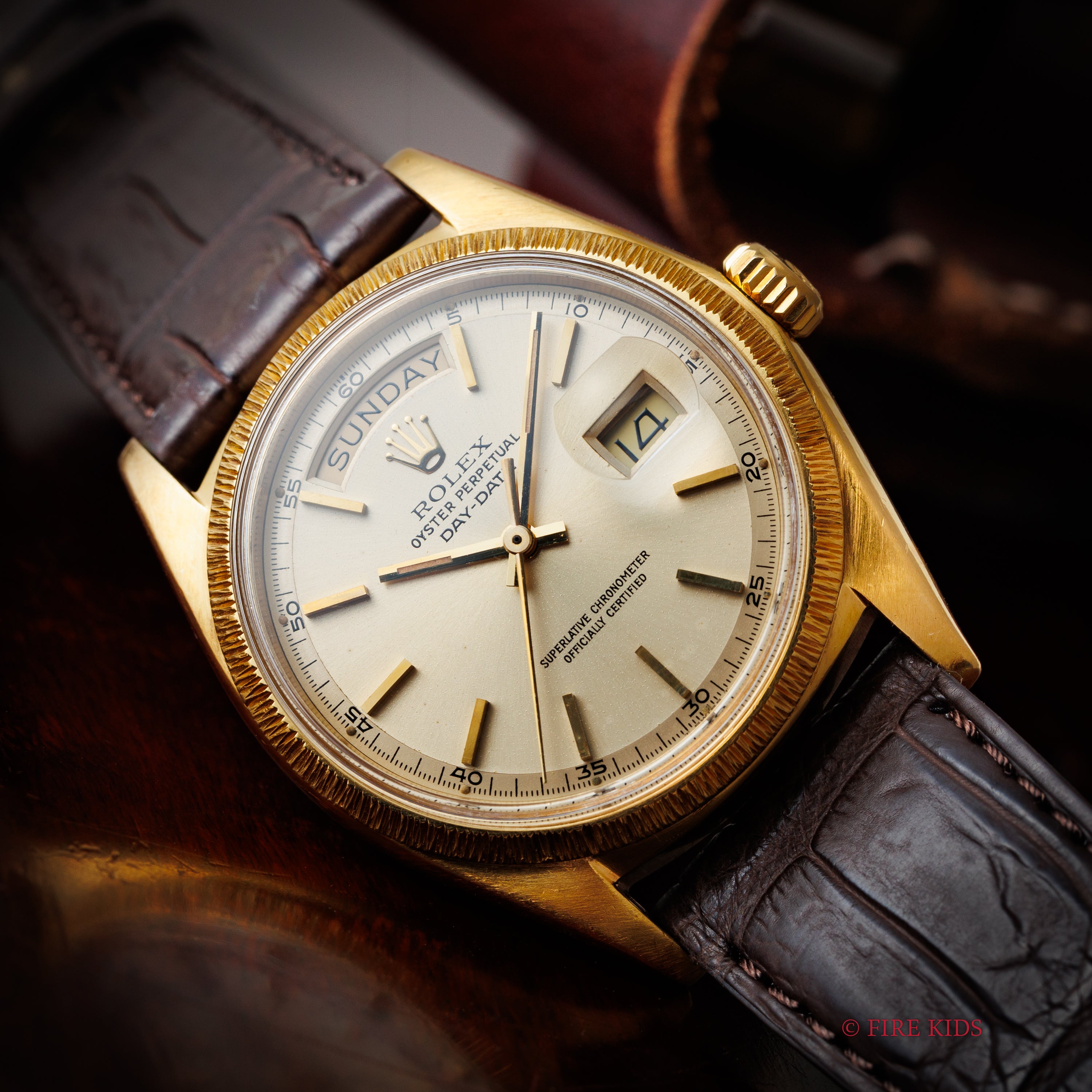 ロレックス デイデイト バークベゼル 1969年製 Ref.1807 18金無垢イエローゴールド