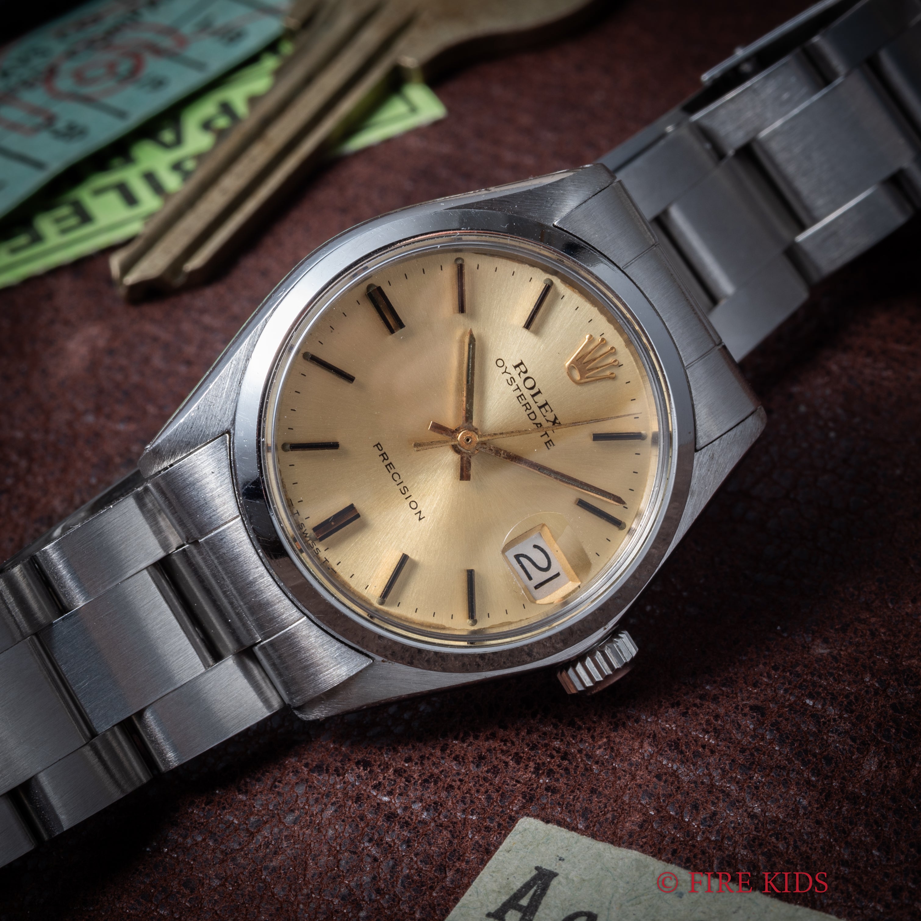ロレックス オイスターデイト 1974年製 シャンパンダイヤル Ref.6466 ボーイズサイズ