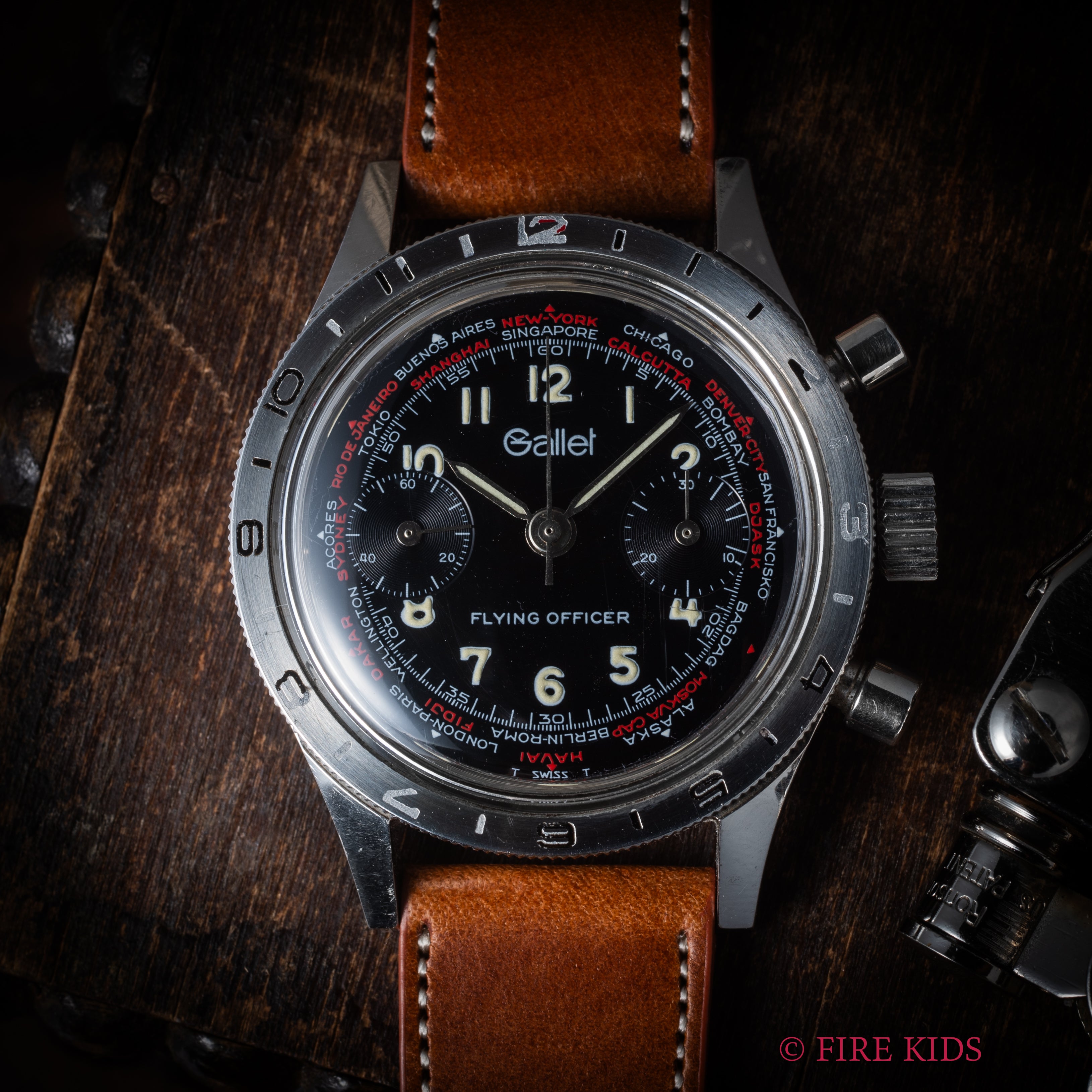 ギャレット スイス空軍 フライングオフィサー パイロットクロノグラフ 1970年代製 手巻 Cal.248