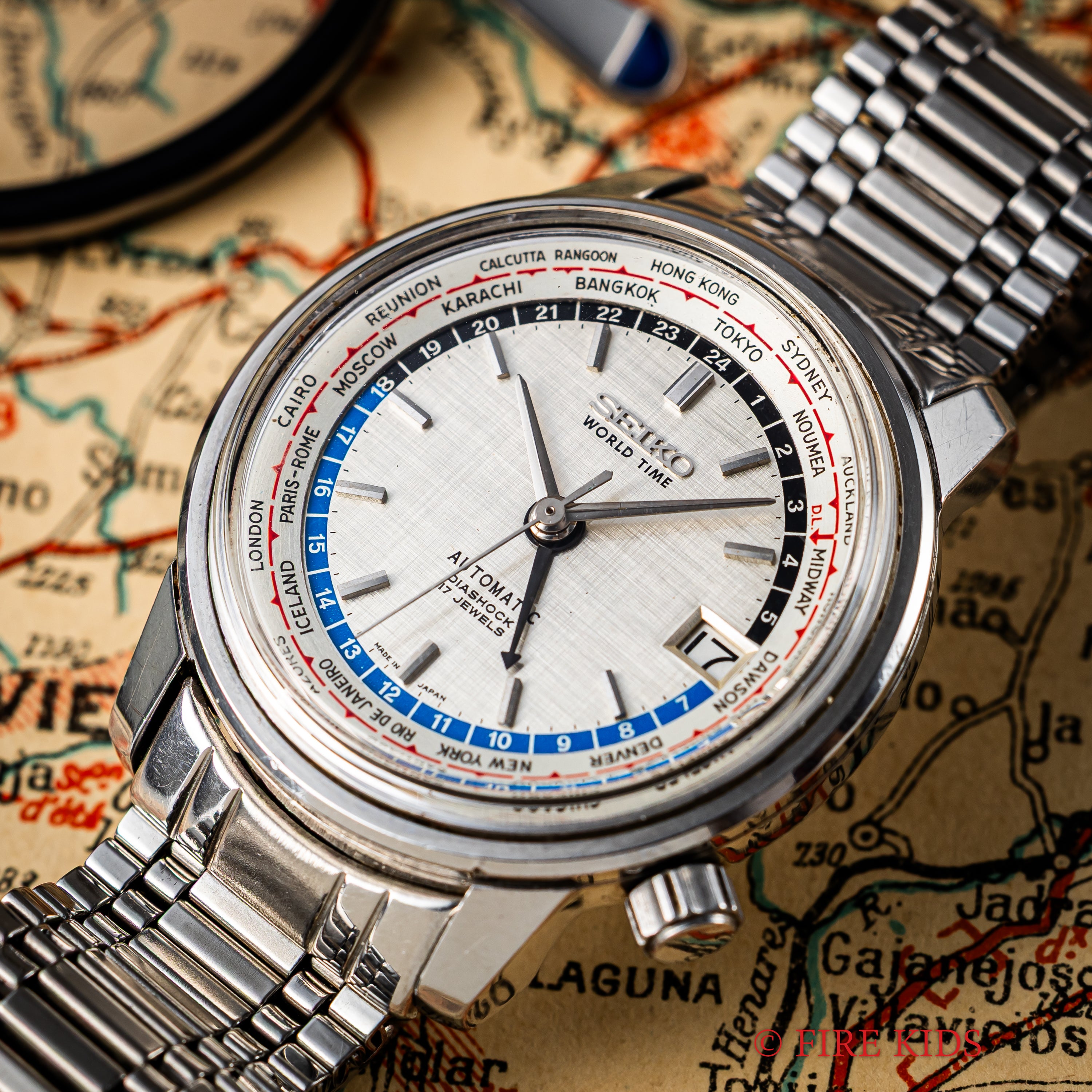 セイコー ワールドタイム1st 1964年製 Ref.6217-7000 聖火マーク オリジナルブレス