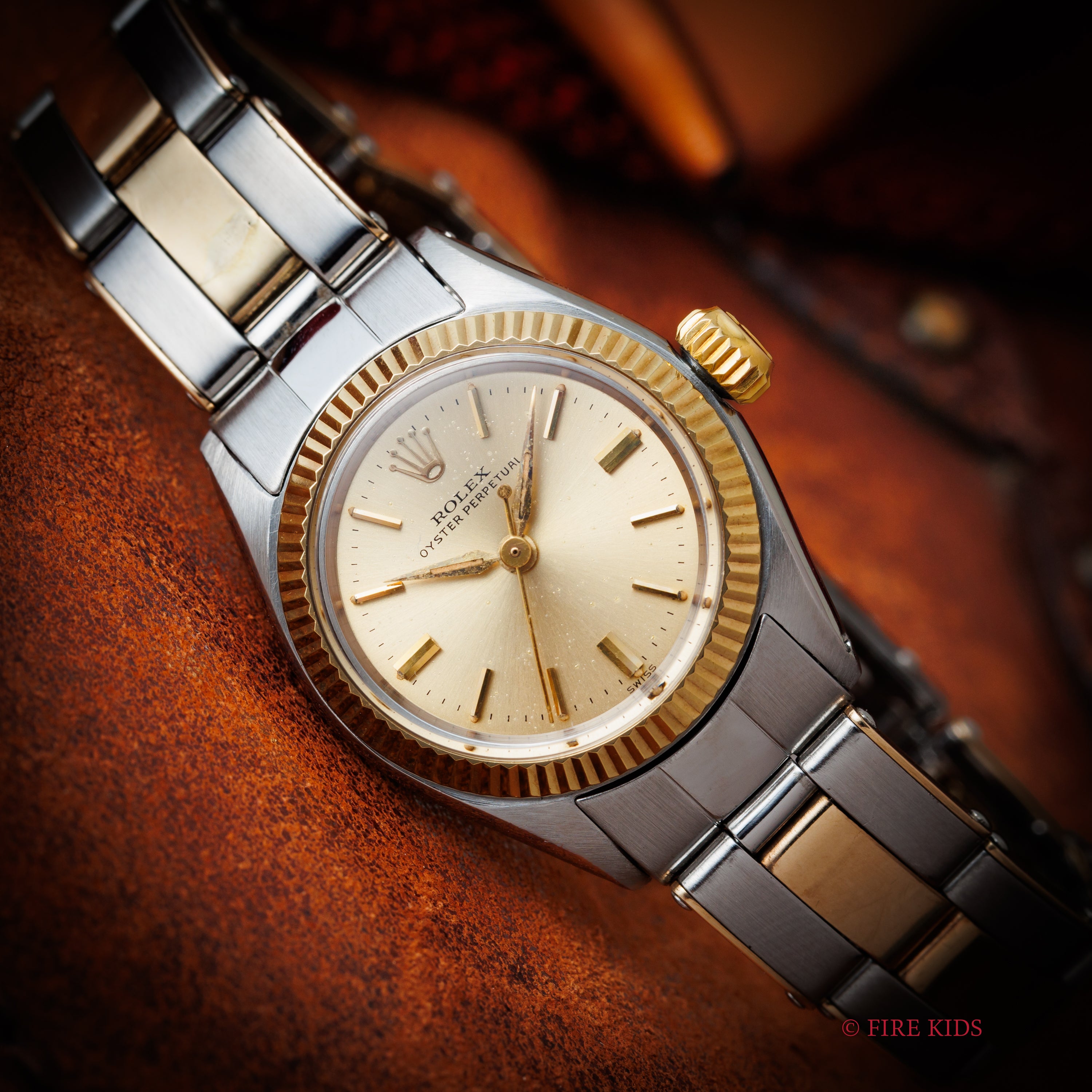 ロレックス レディース 1961年製 オイスターパーペチュアル コンビ Ref.6619 リベットブレス