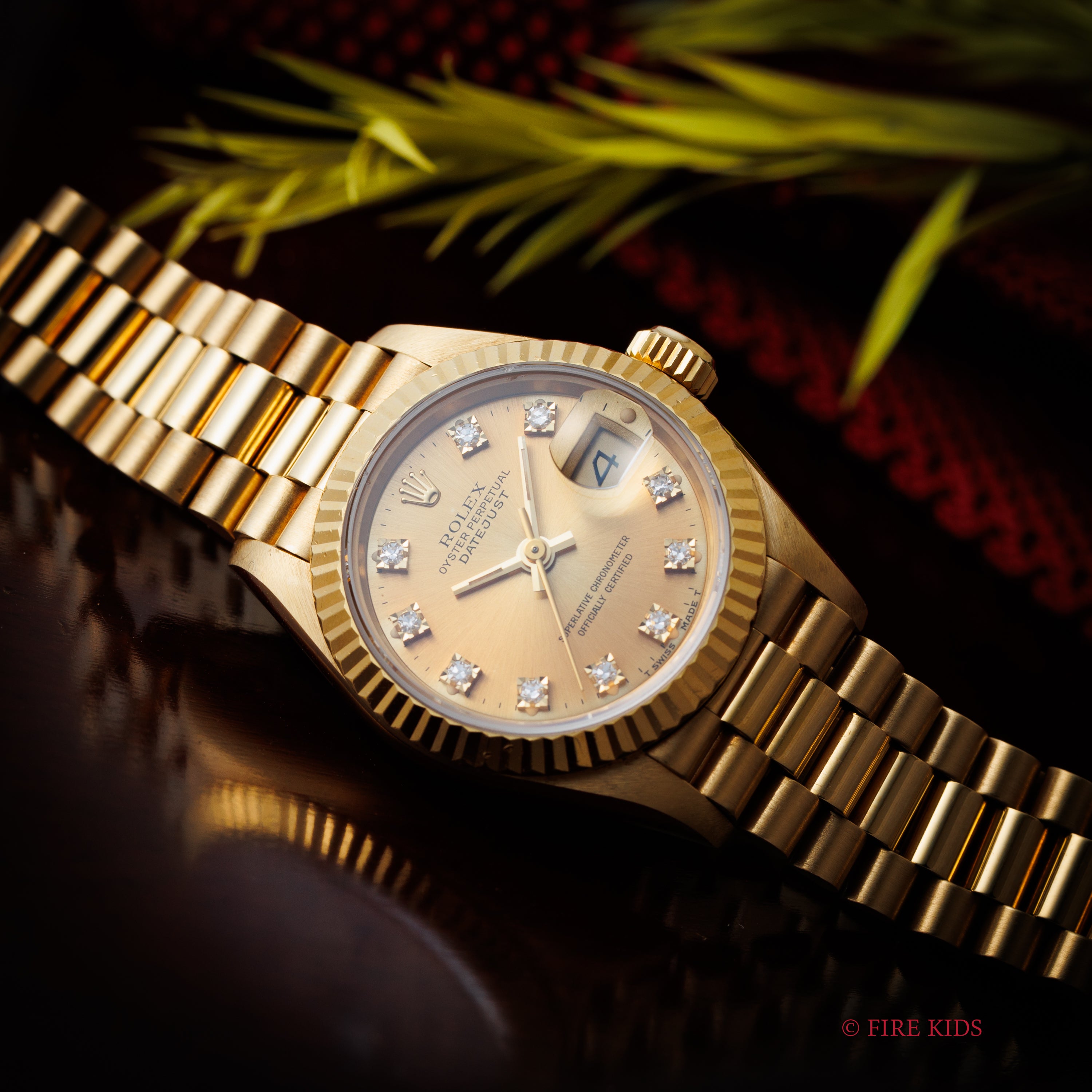 ロレックス 18金無垢レディース デイトジャスト 10Pダイヤ 1990年製(平成2年製） Ref.69178