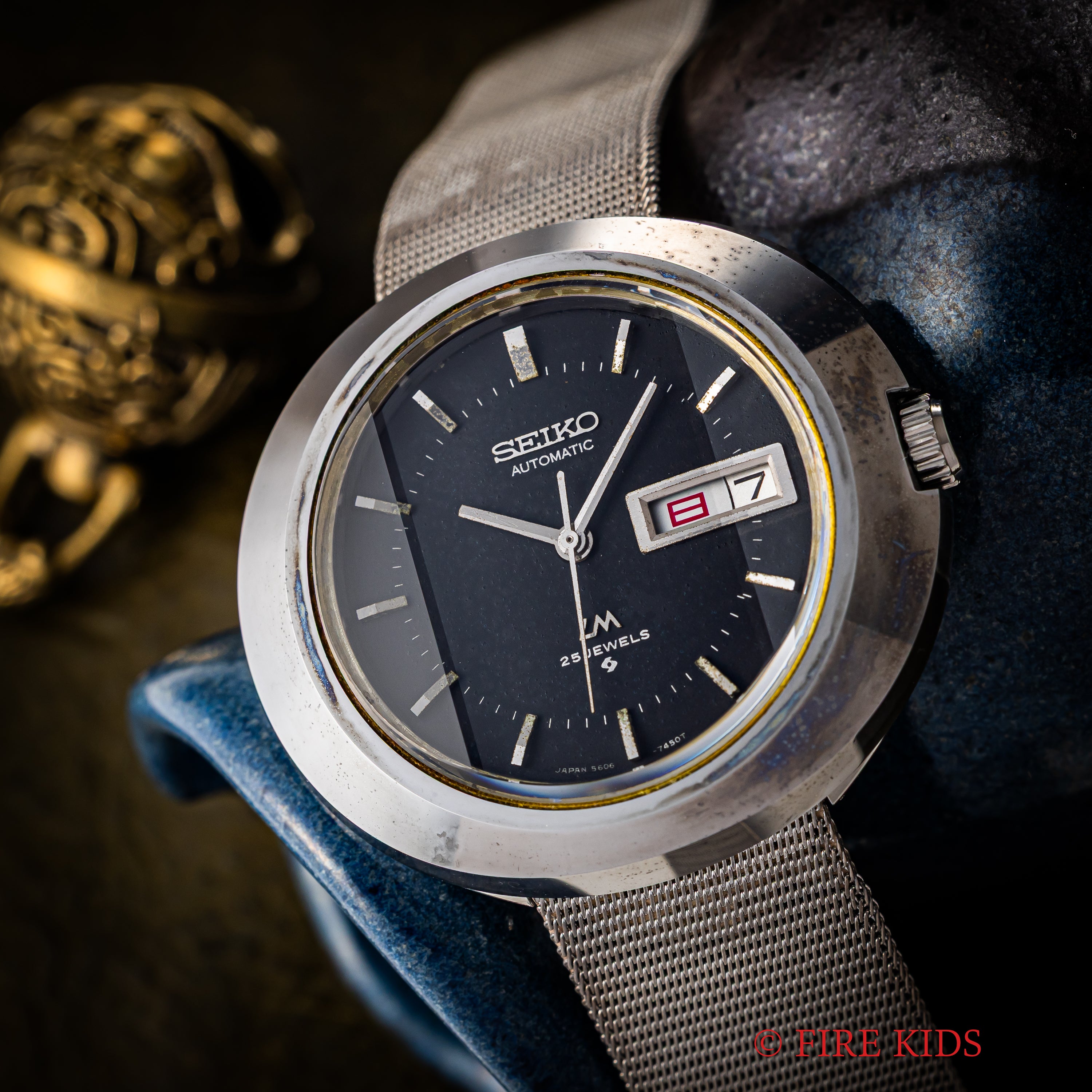 セイコー LM 1972年製 グレーダイヤル 超硬ケース カットガラス Ref.5606-7200 純正ブレス 自動巻き