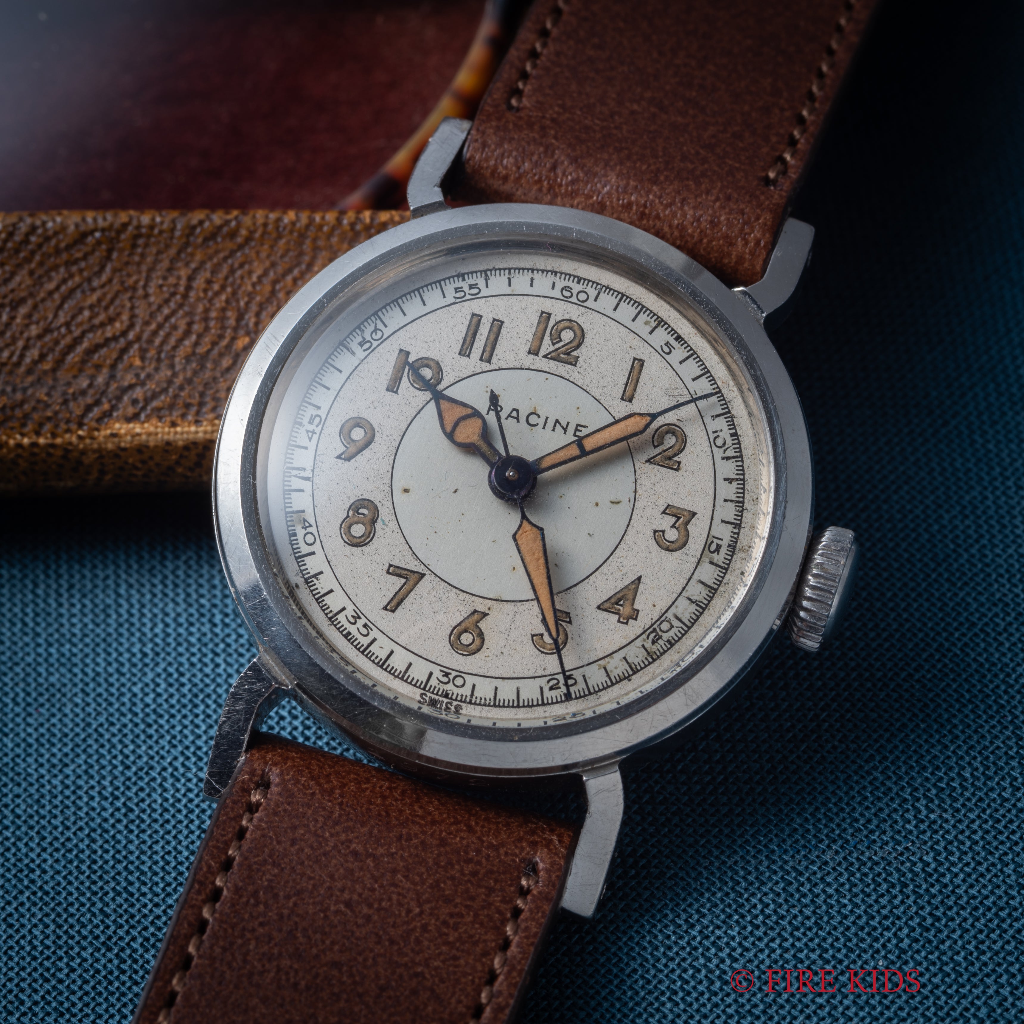 ラシン ギャレット FBケース アラビアダイヤル 1940年代 手巻き センターセコンド