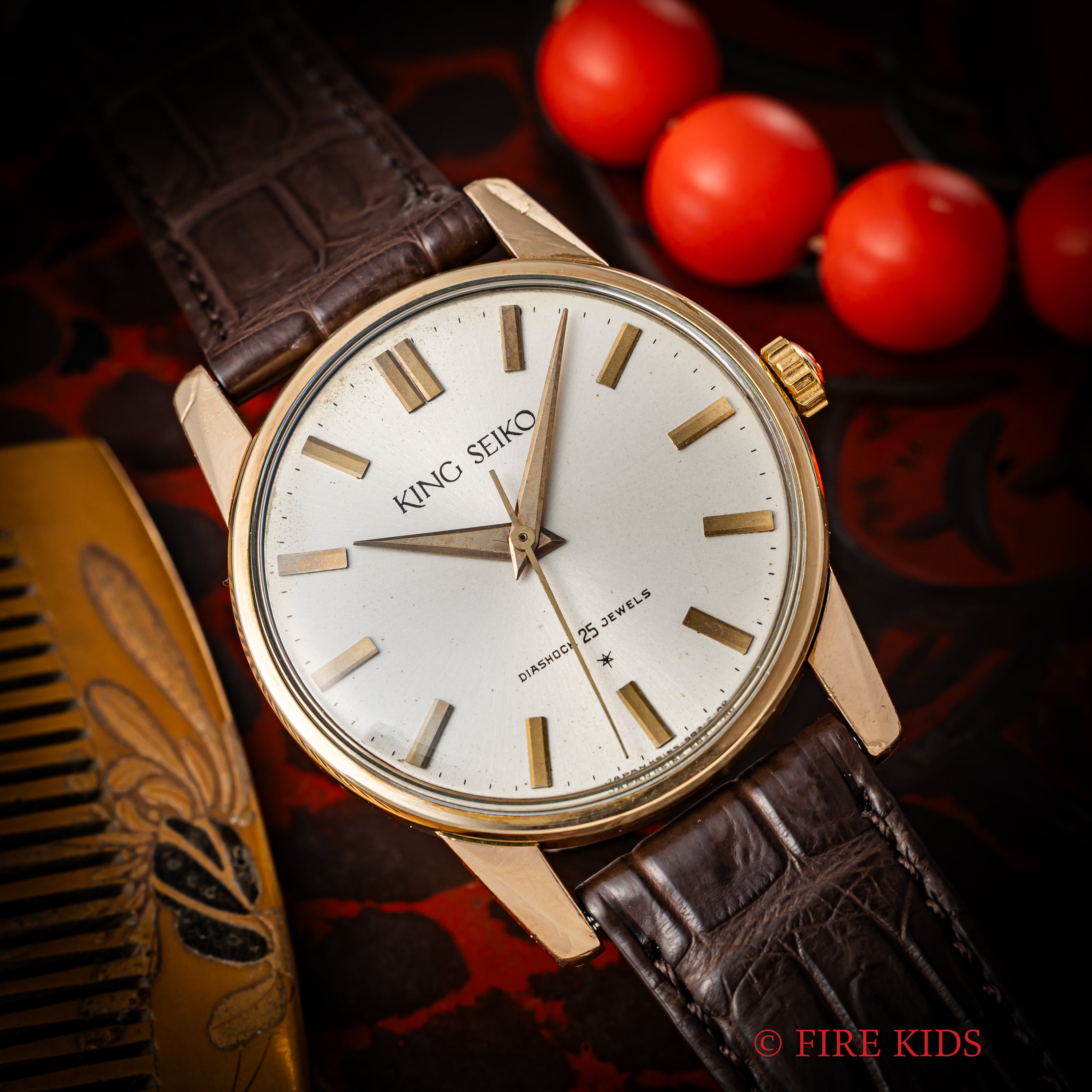 キングセイコー ファーストモデル 1963年製 ADダイヤル Ref.15034 KS 盾メダリオン 14金張り