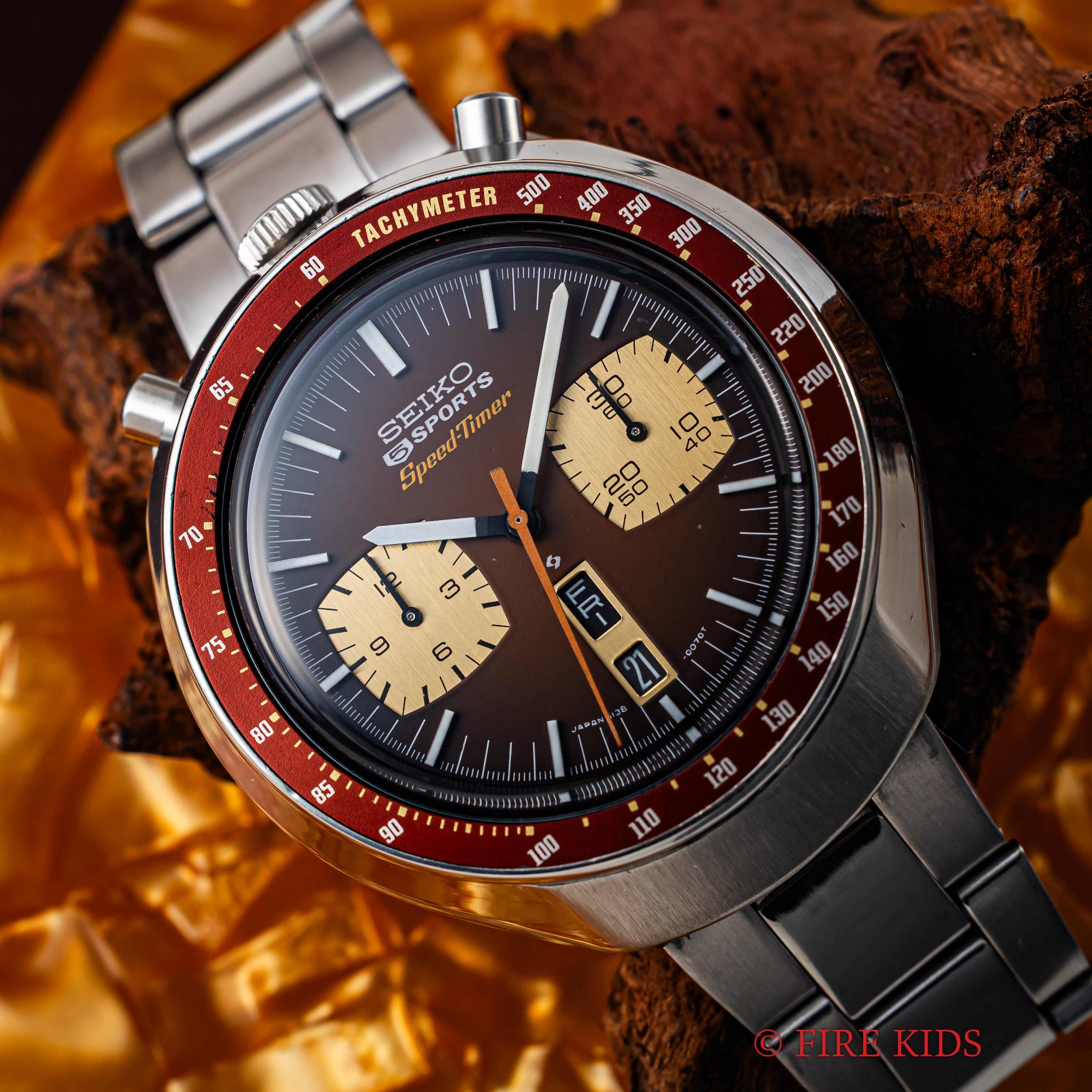 セイコー 1976年製 茶馬 Ref.6138-0040 5スポーツ スピードタイマー 国内仕様 セイコーブレス