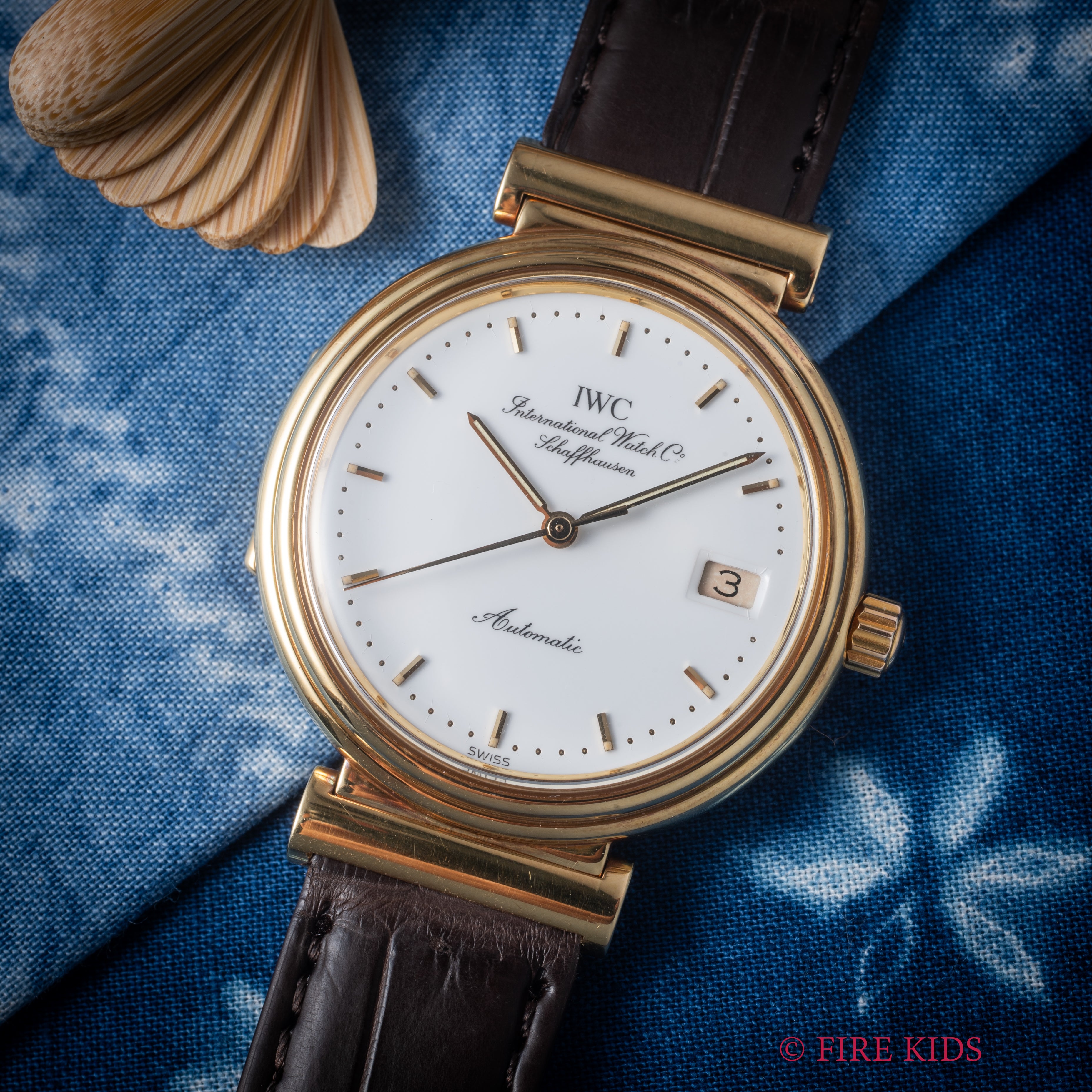 IWC 18金無垢 ダ・ヴィンチ 1988年製 ペラトン式自動巻 Cal.8541 バックハンターケース スケルトン