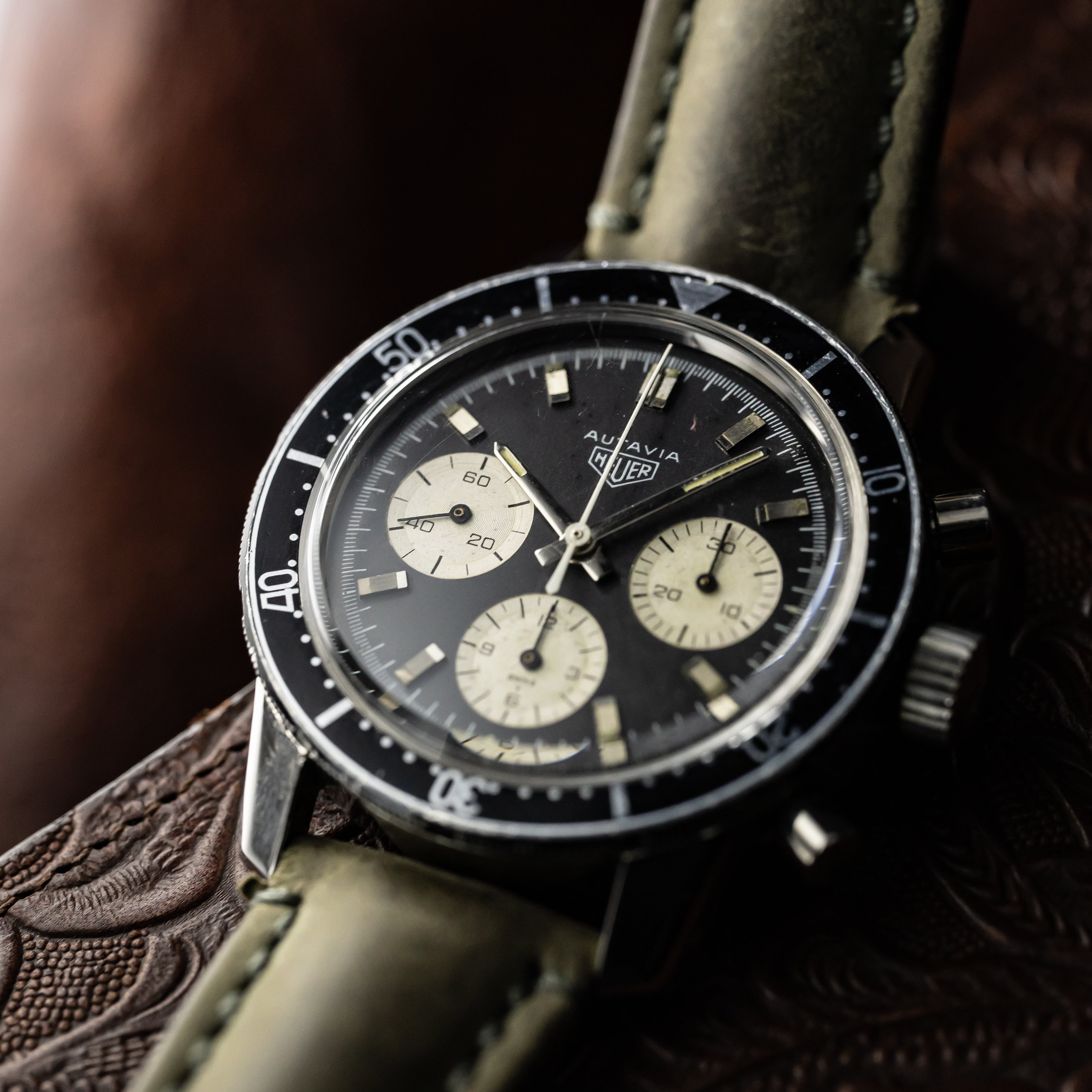 ホイヤー オータヴィア 3レジスター クロノグラフ 1960年代 バルジュー72