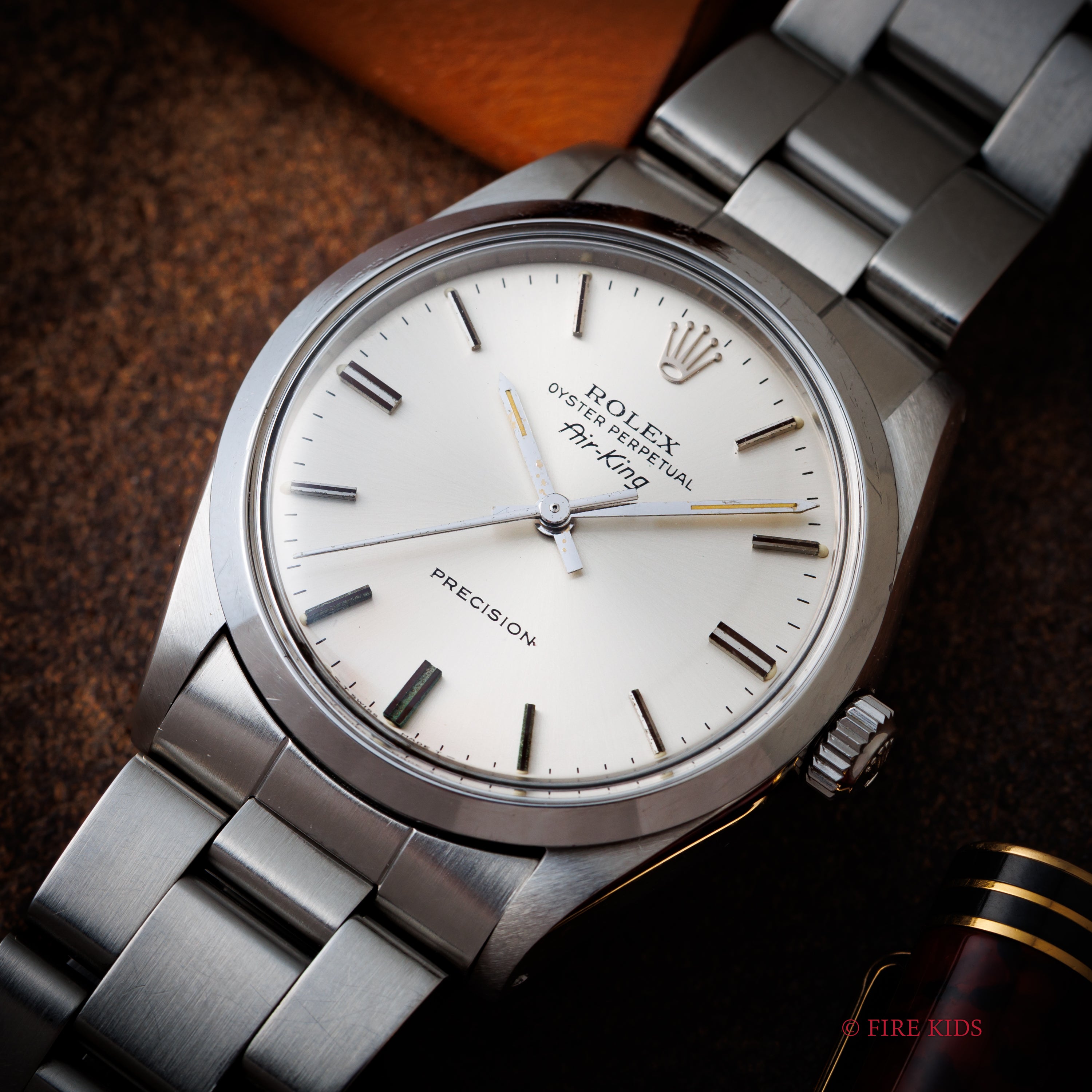 ロレックス エアキング 1987年～1988年製 シルバーダイヤル 純正オイスターブレス ギャラ、冊子、タグ付き