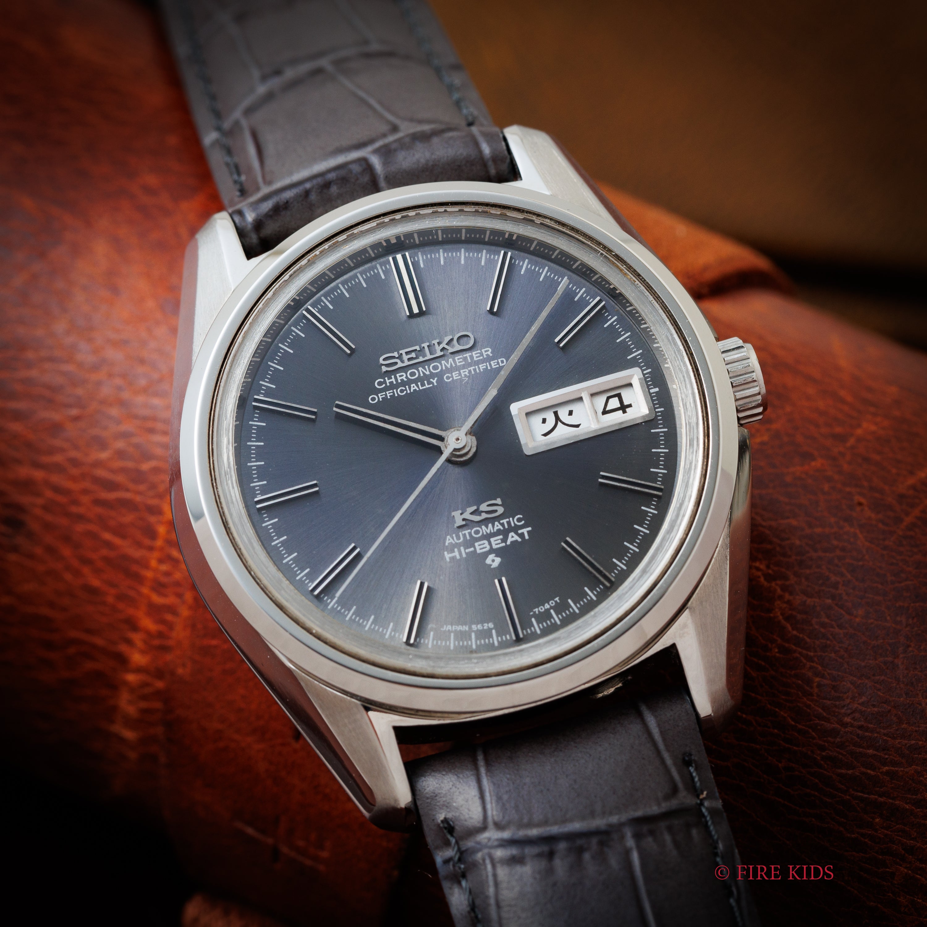 キングセイコー クロノメーター グレーダイヤル ハイビート 自動巻き 1971年製 Ref.5626-7040 56KS