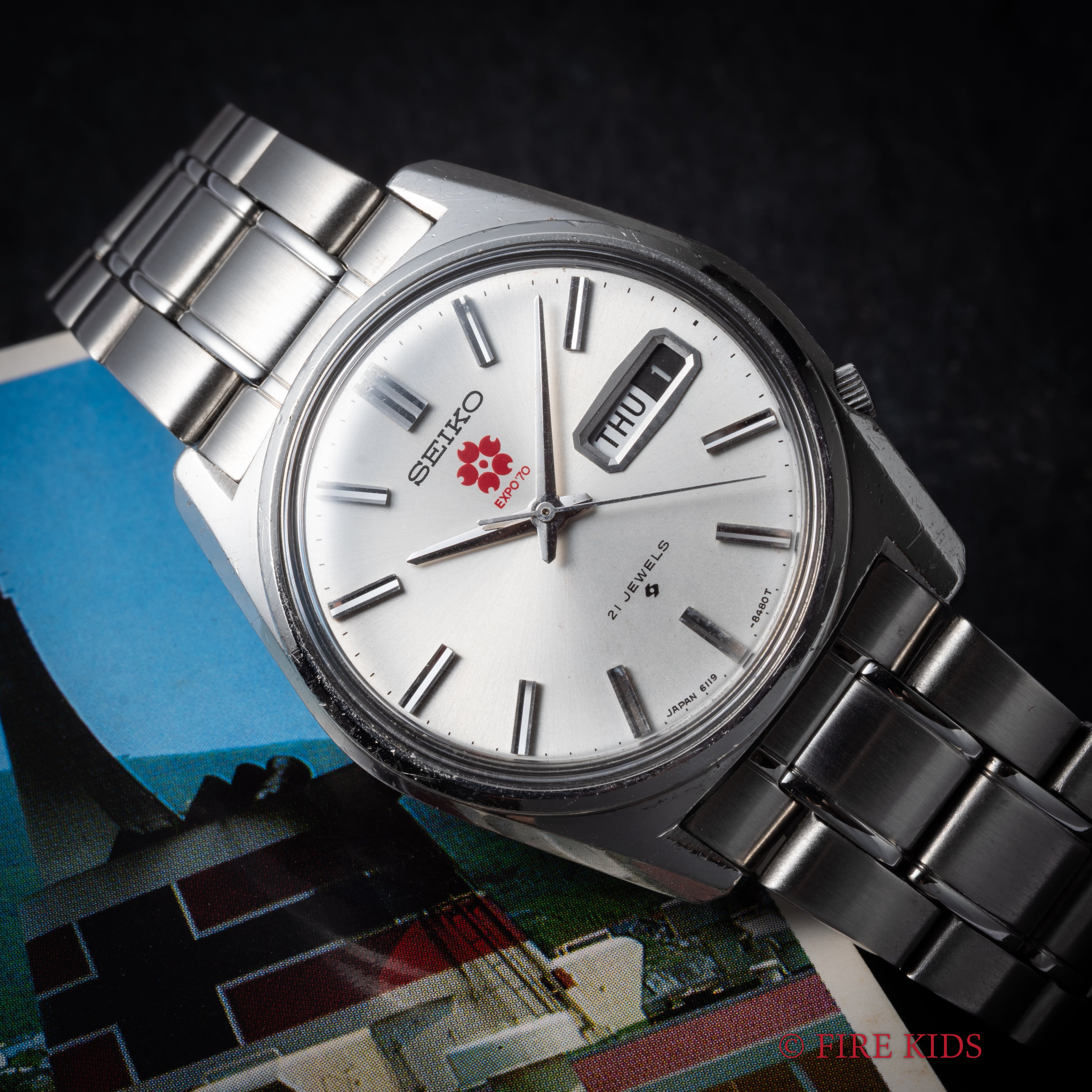 セイコー マチック大阪万博ロゴ EXPO70 1969年製 自動巻デイデイト セイコーブレス