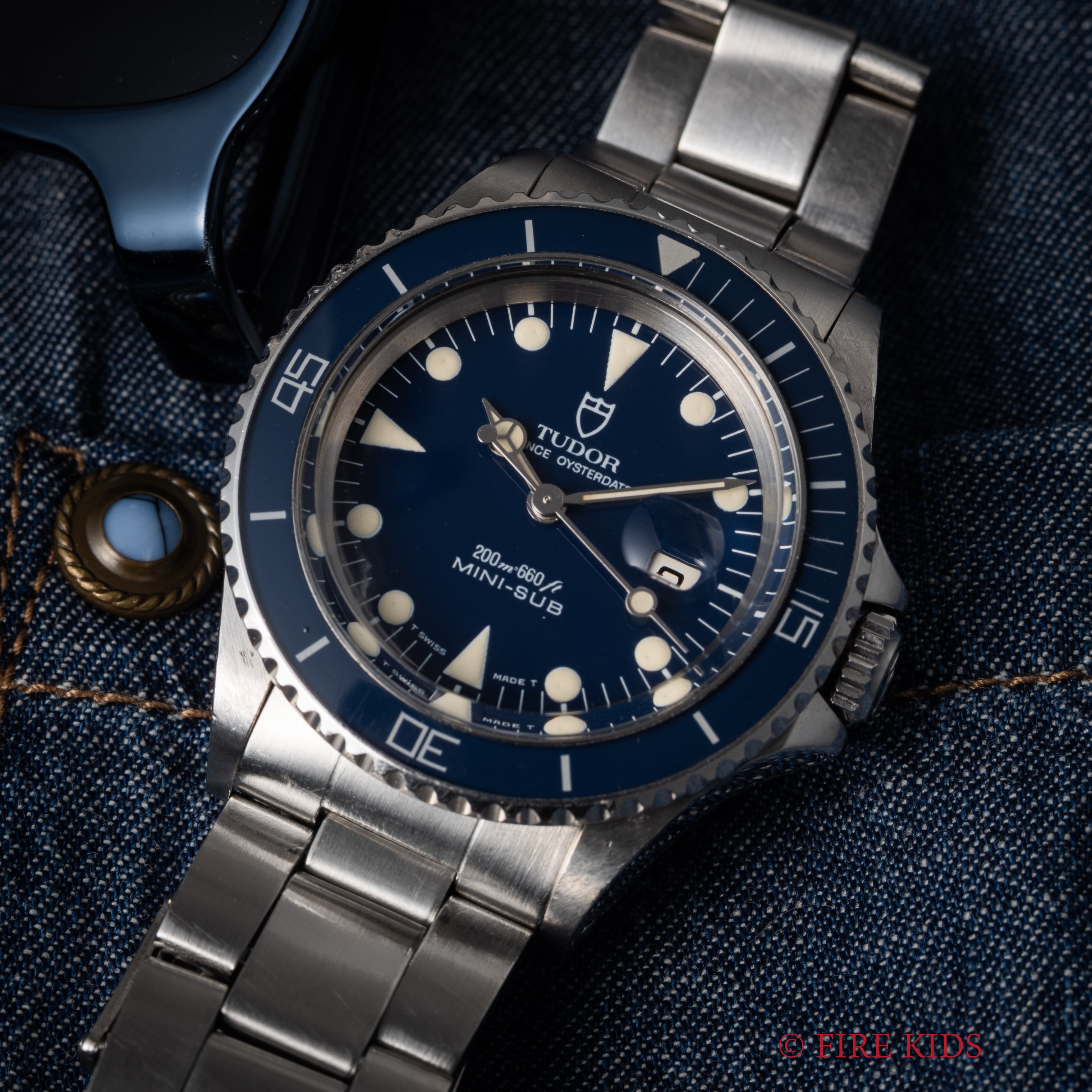 チューダー ミニサブ 1989年製 Ref.73090 ブルーダイヤルベゼル 王冠リューズ 3連オイスターブレス