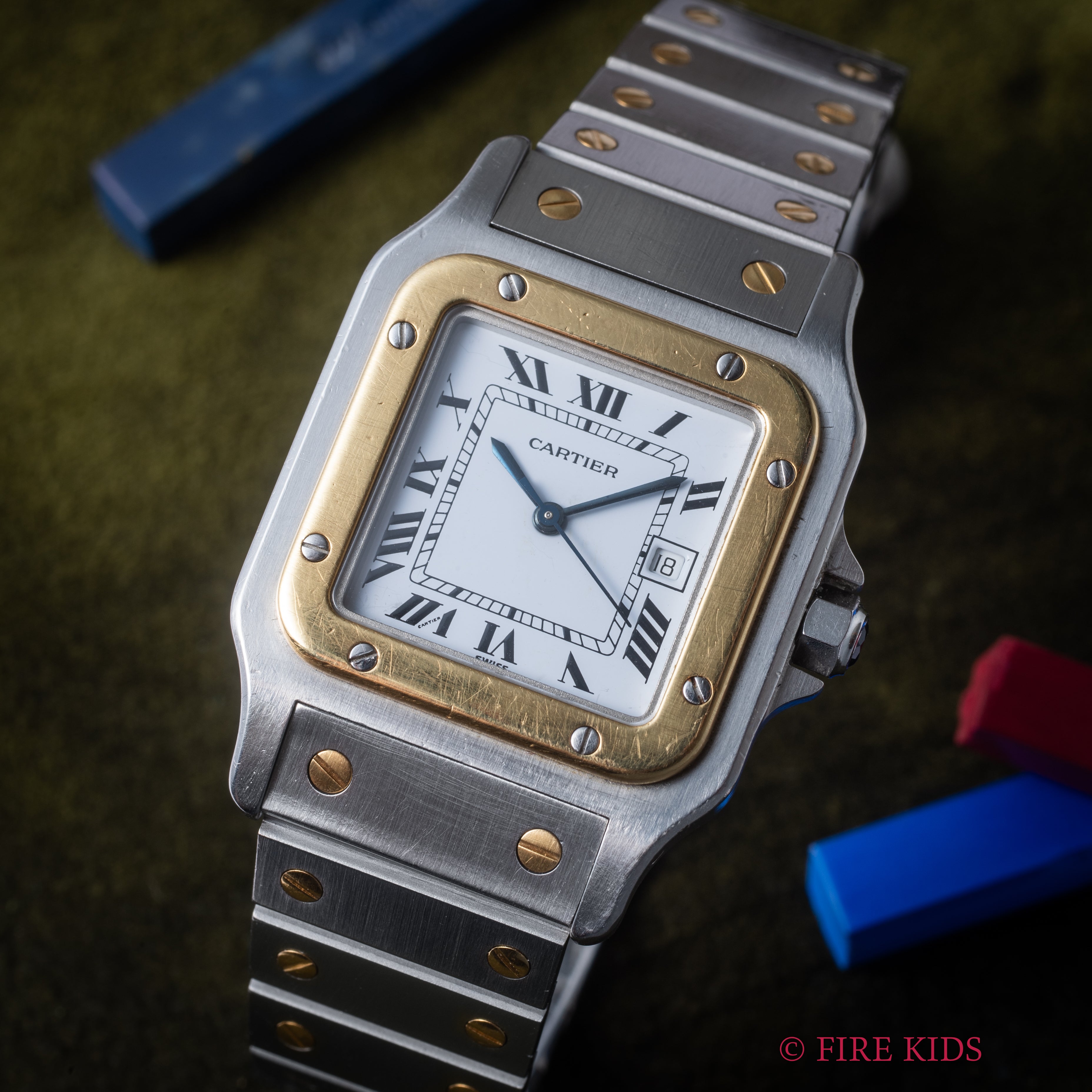 カルティエ サントス コンビ LMサイズ 箱、ギャラ付き 1980年代製