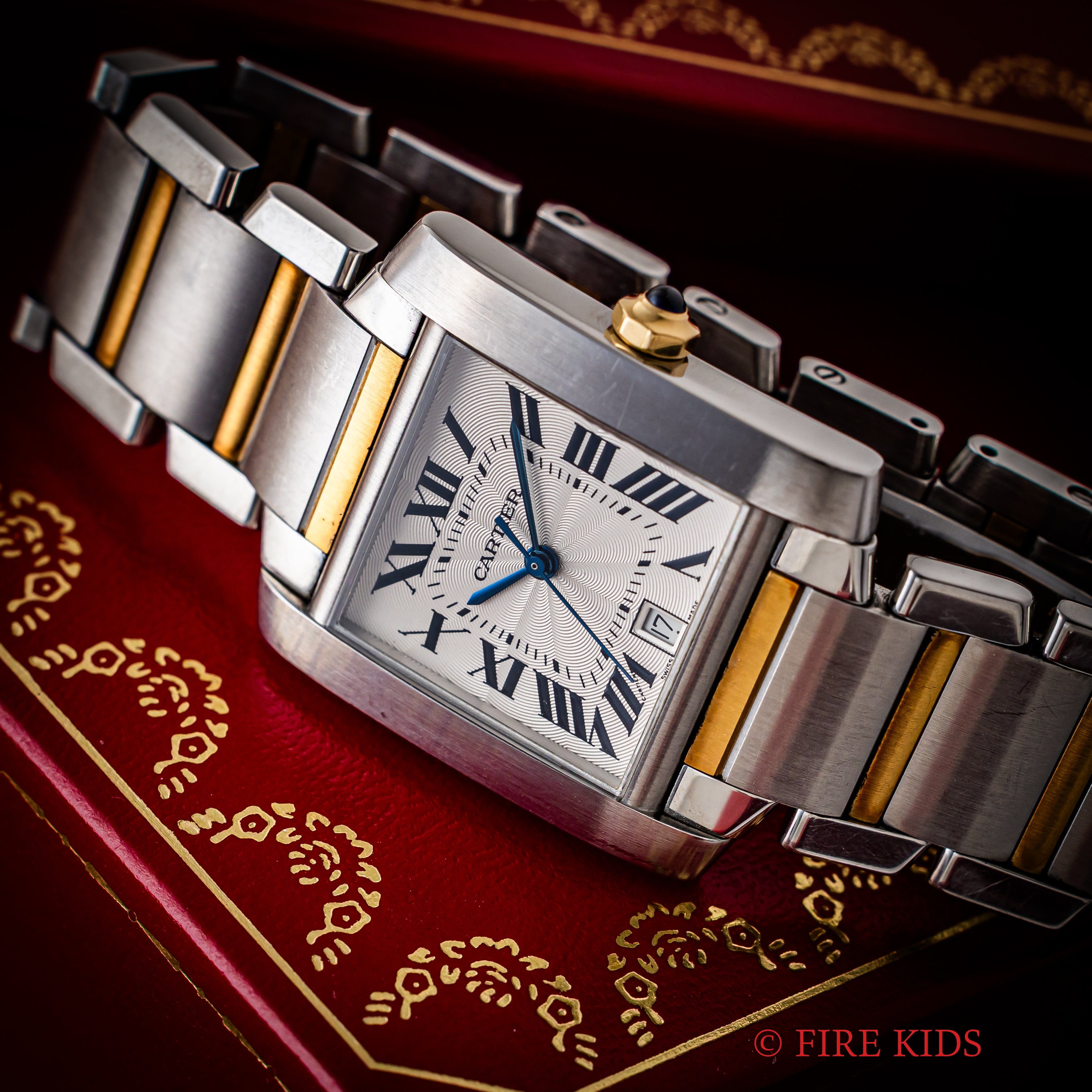 カルティエ タンクフランセーズ LMサイズ コンビ 2000年代製 自動巻 ギョウシェダイヤル