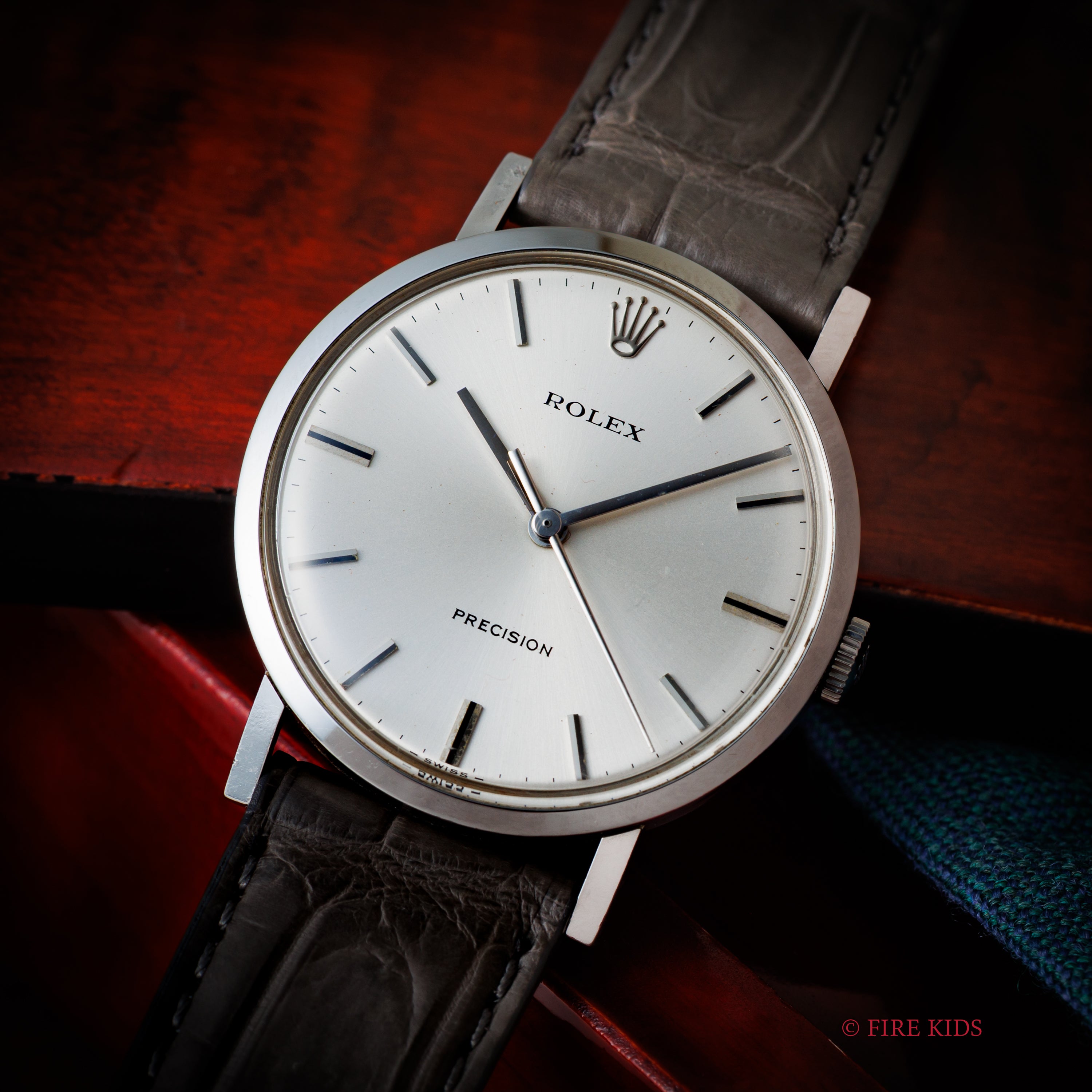 ロレックス プレシジョン 1976年製 Ref.34110 手巻き シルバーダイヤル 王冠尾錠付き