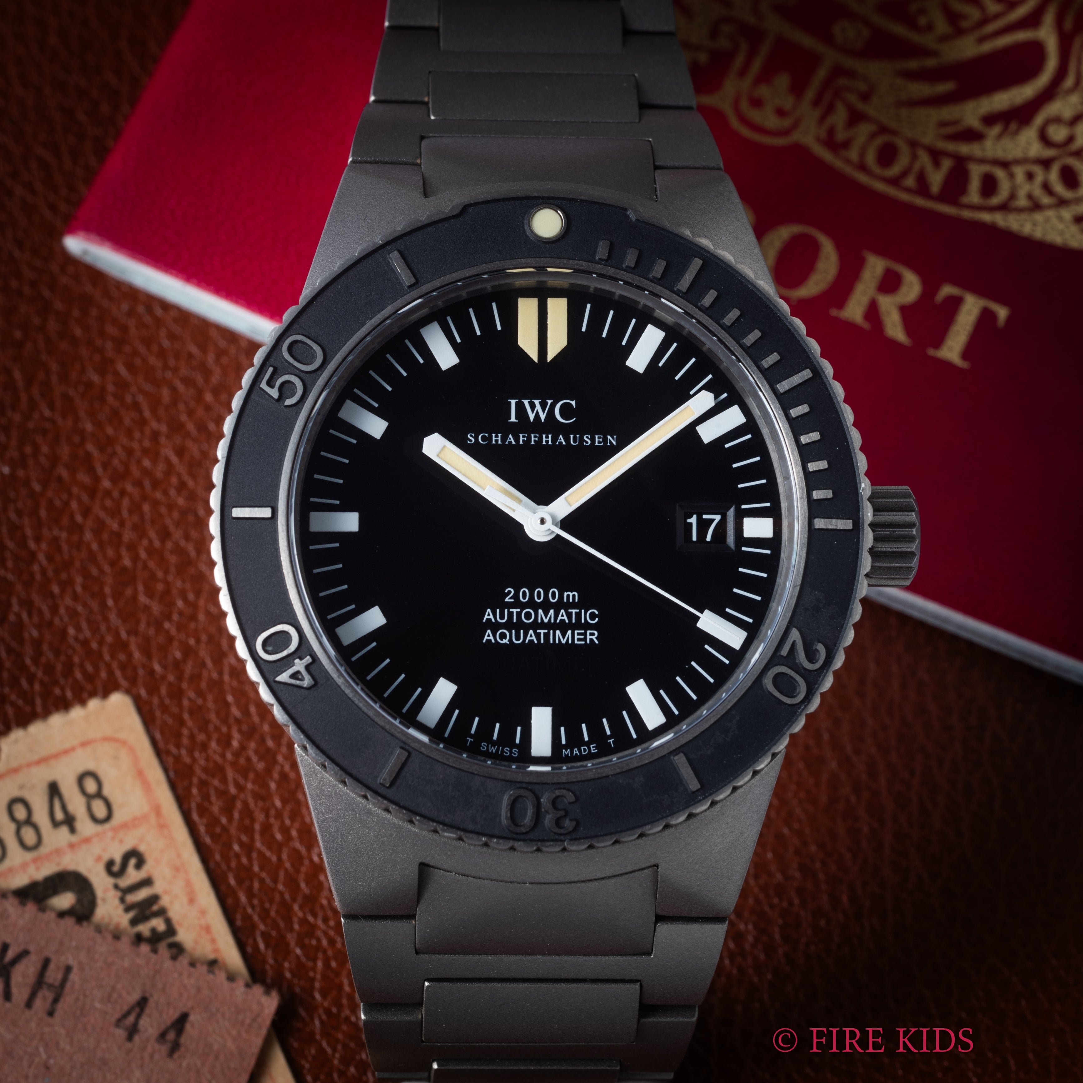 IWC 2000年製（平成12年製） アクアタイマー 2000m防水 チタン オールトリチウム 純正ブレス
