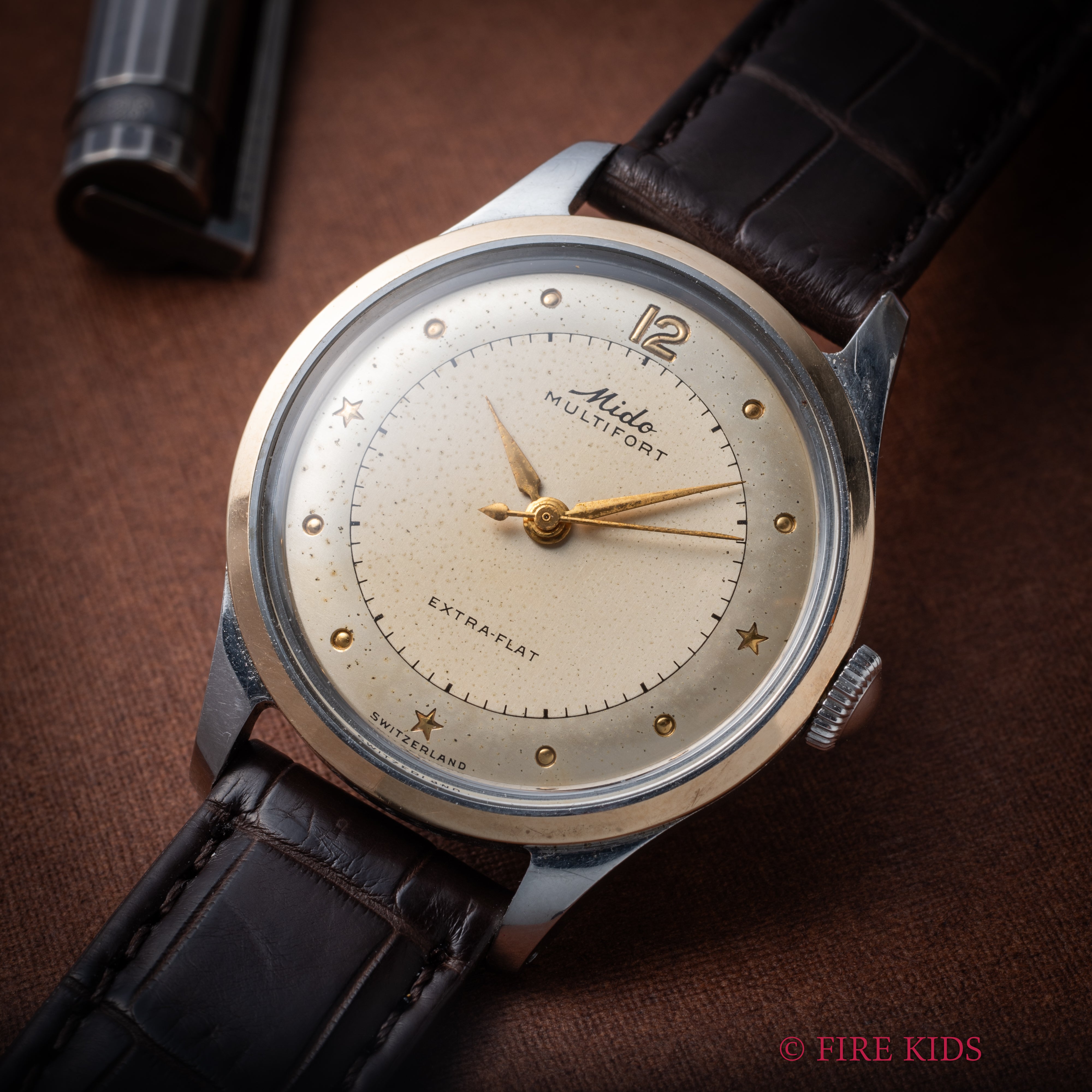 ミドー スターダイヤル マルチフォート エクストラフラット Ref.385509 1950年代製 コンビ