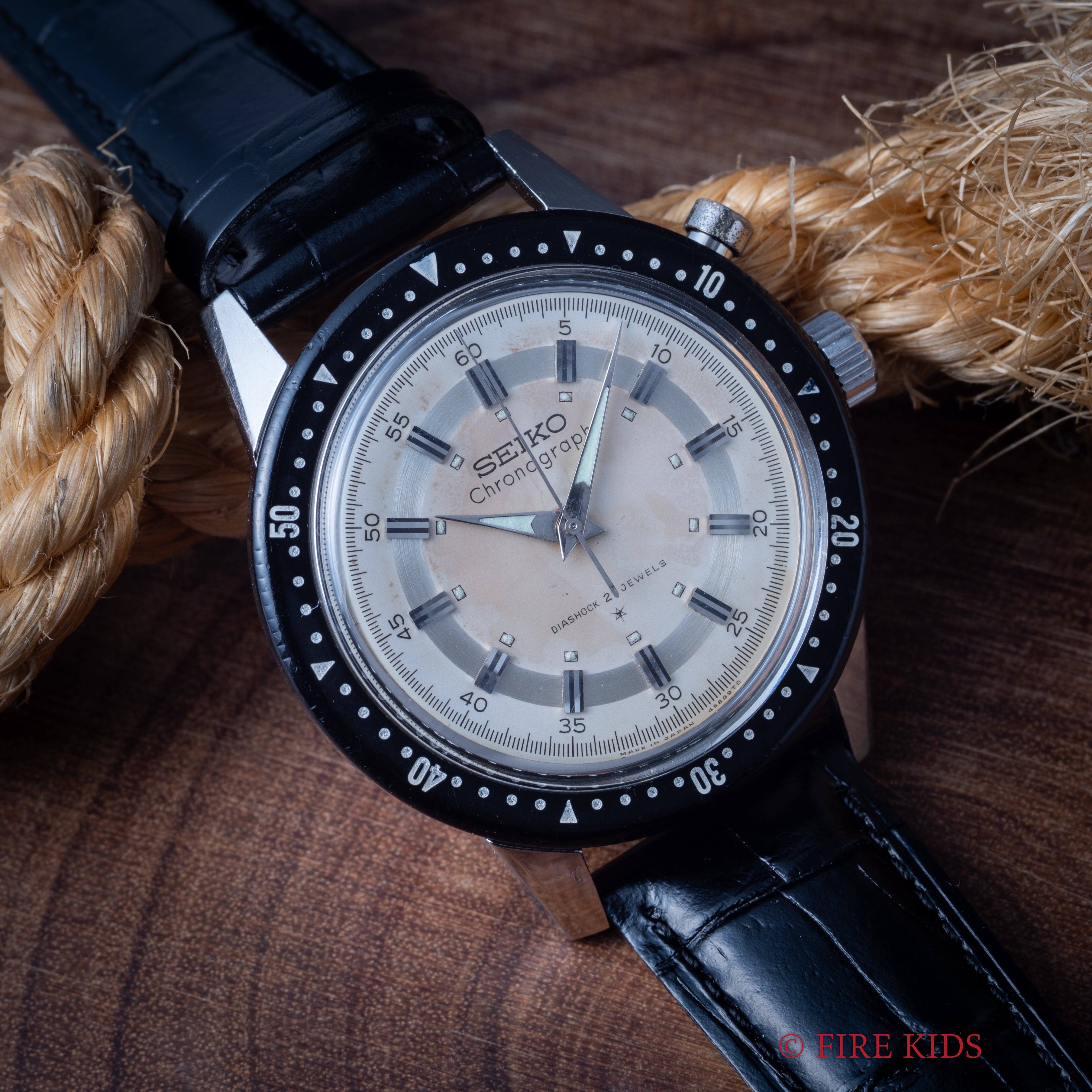 セイコー ワンプッシュクロノグラフ 希少ツートンダイヤル プラベゼル 1964年製 手巻 Ref.45899