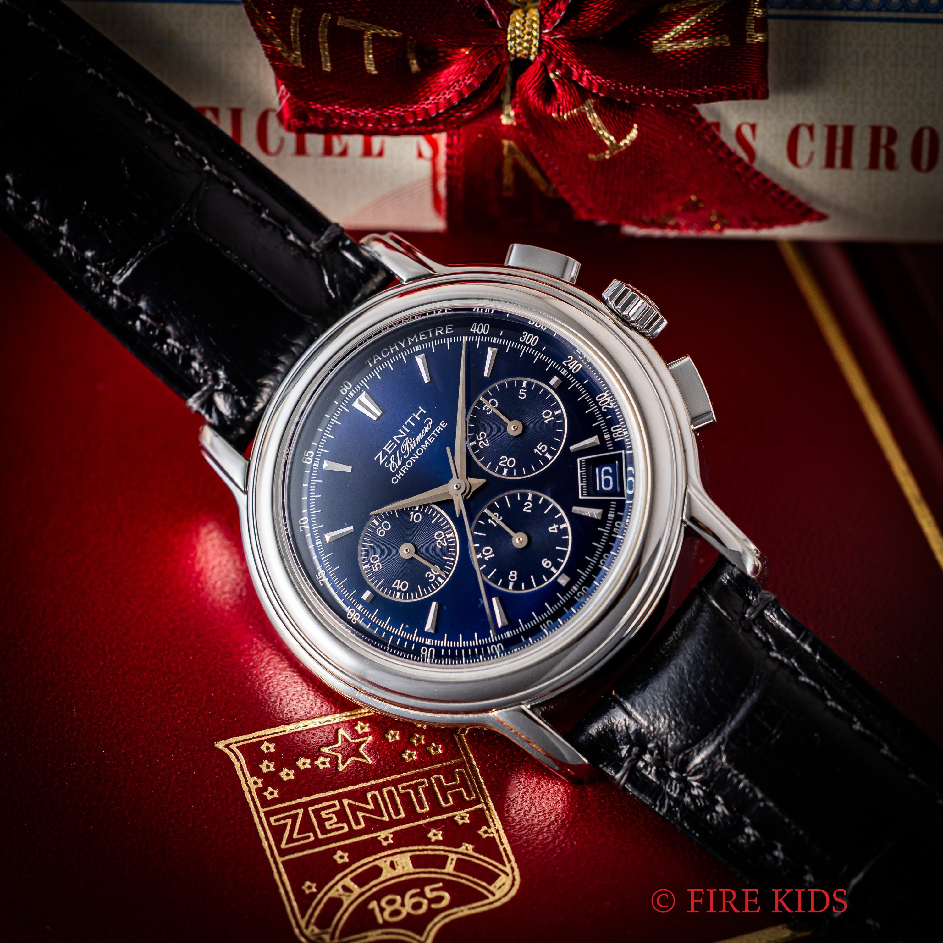 ゼニス エルプリメロ クロノマスター 1995年製 ブルーダイヤル クロノメーター自動巻クロノグラフ スケルトンバック