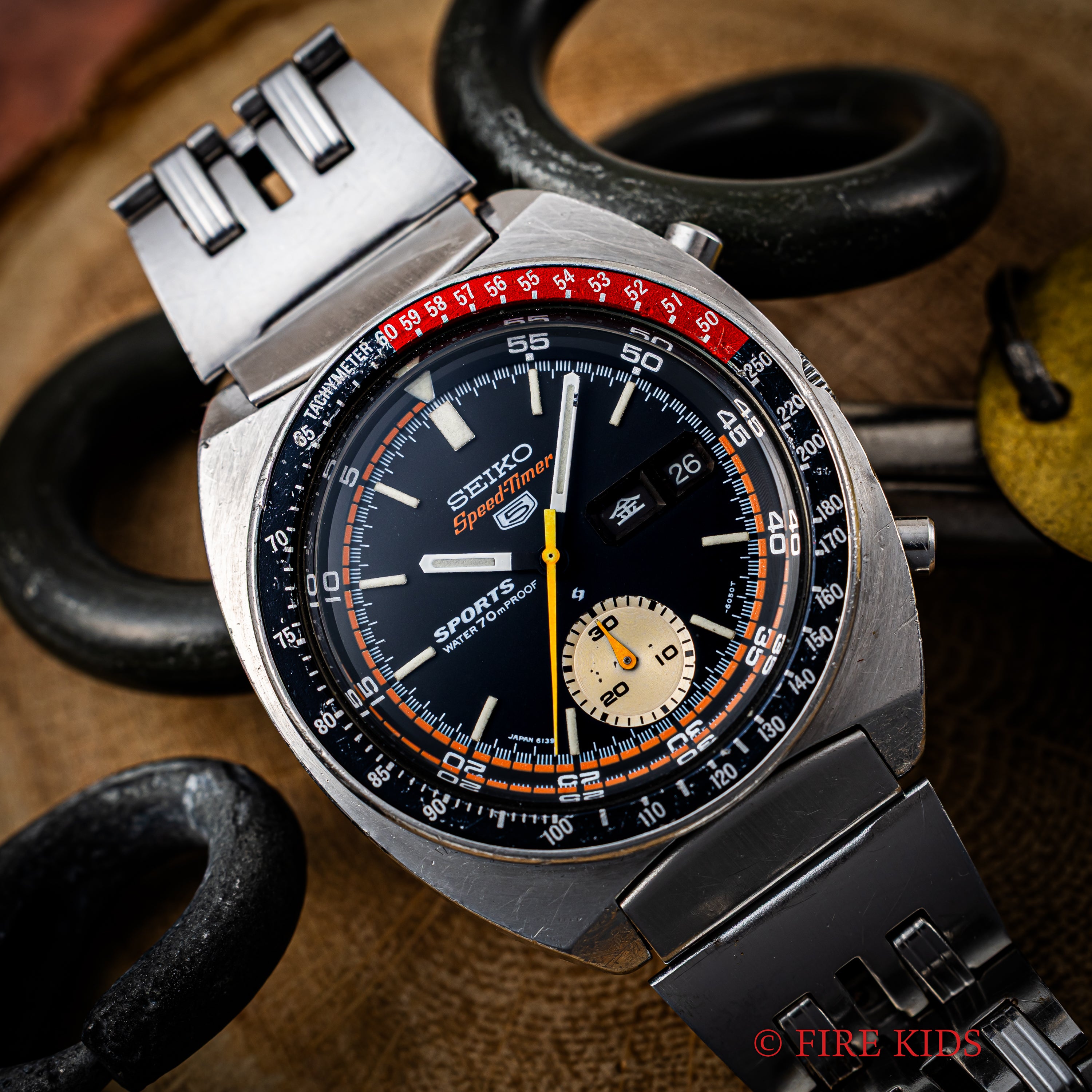 セイコー 1970年製/昭和45年製 5スポーツ スピードタイマー Ref.6139-6030 コークベゼル 国内仕様 純正ブレス